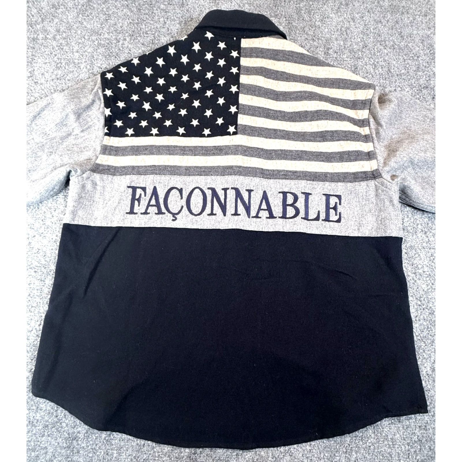 VINTAGE Faconnable Western Shirt Mens Large Wool Alpaca American