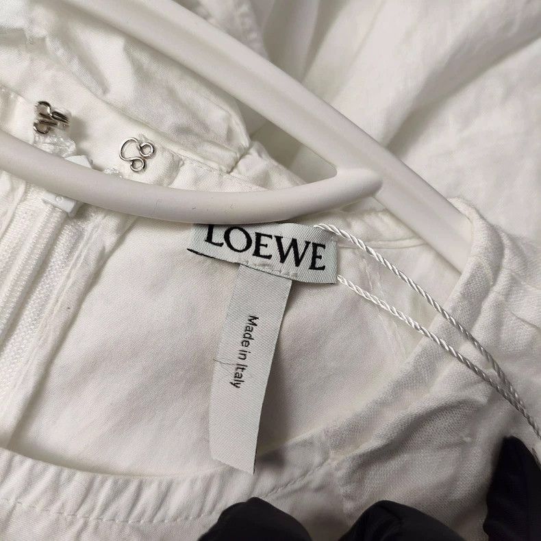 Loewe LOEWE Cotton Linen Dress, White Size XS / US 0-2 / IT 36-38 - 3 Thumbnail