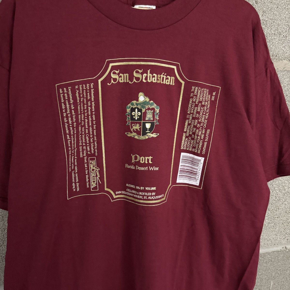 Fruit Of The Loom VTG San Sebastian Florida Dessert Wine Red Tee Mens XL Size US XL / EU 56 / 4 - 3 Thumbnail