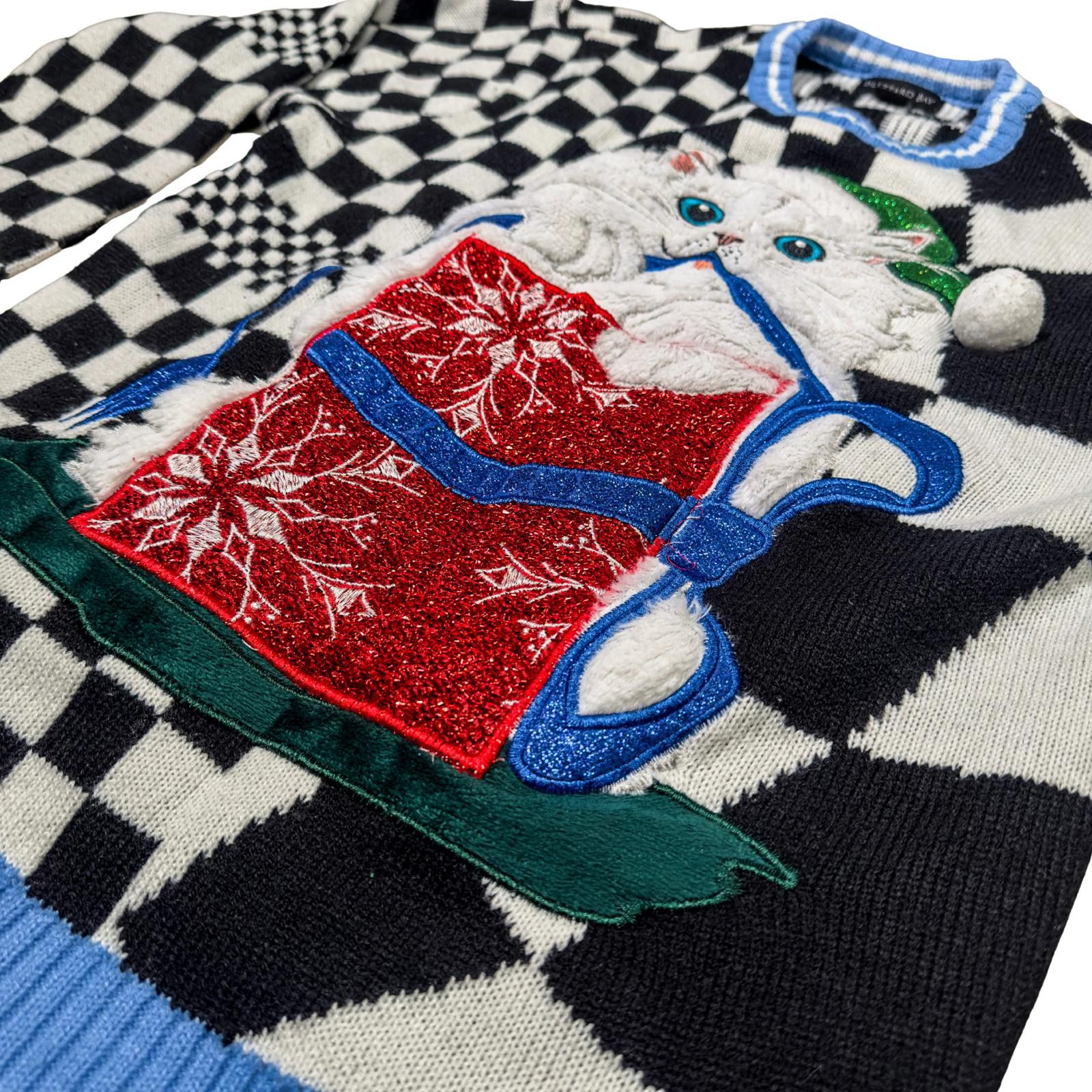 Other Blizzard Bay Cat Gift Box Holiday Sweater Black Checkered M Size M / US 6-8 / IT 42-44 - 10 Thumbnail