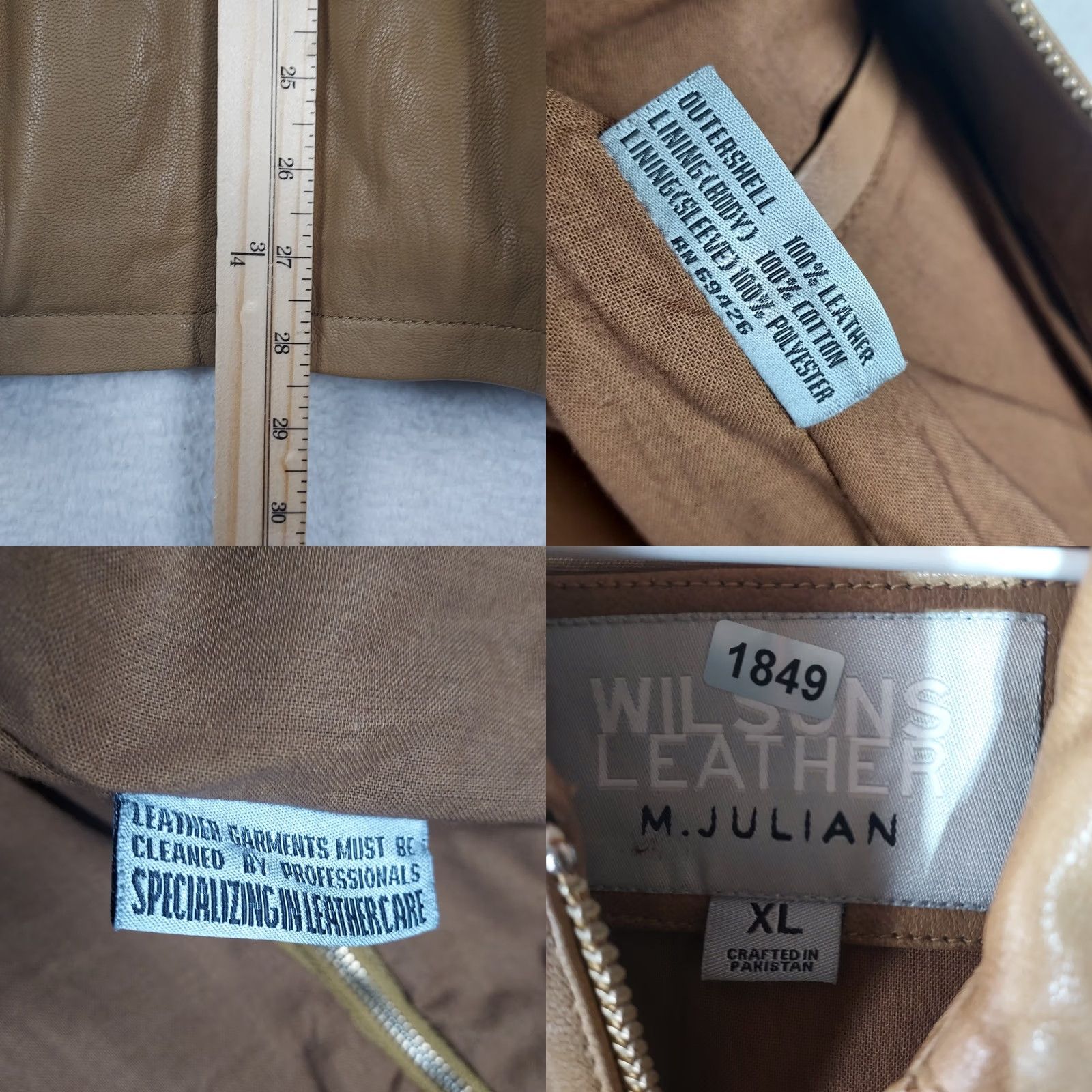 Vintage M & M Wilsons M Julian Leather Jacket Mens XL Brown Zip Bomber Coat Jacket Regular Fit Classic Style Size US XL / EU 56 / 4 - 9 Thumbnail