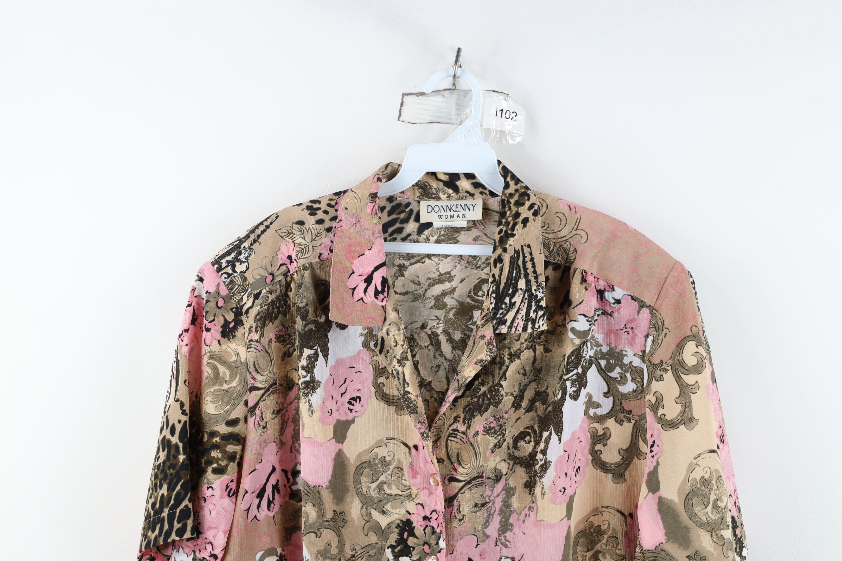 Vintage Vintage 90s Y2K Streetwear Babydoll Flower Knit Button Shirt Size XXL / US 16-18 / IT 52-54 - 2 Thumbnail