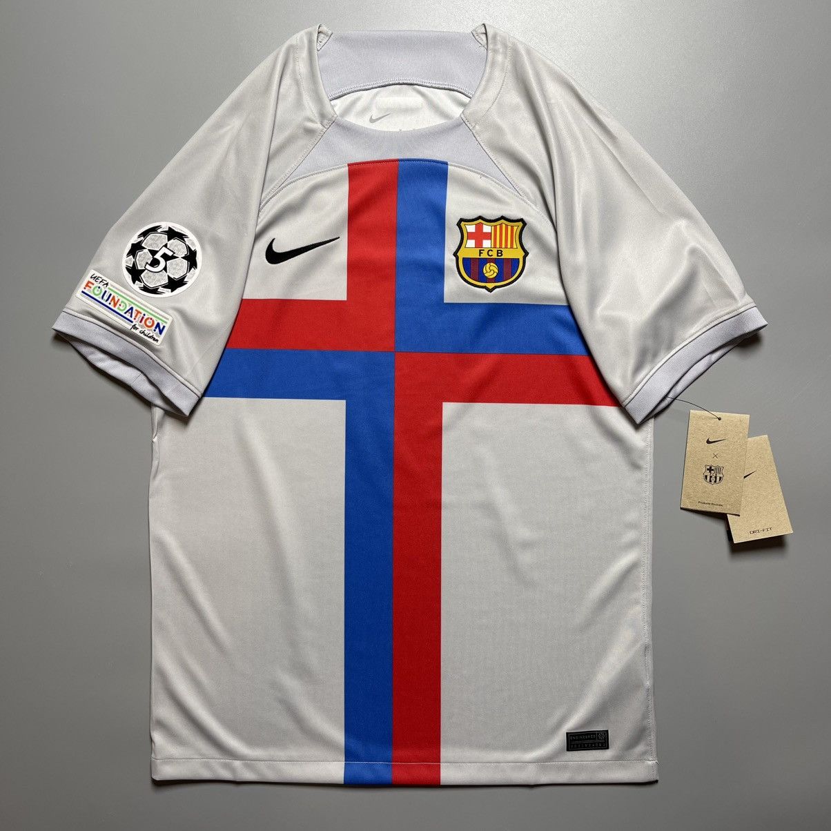 Nike × Vintage BARCELONA NIKE 2022/2023 SOCCER THIRD JERSEY #9 LEWANDOWSKI Size US M / EU 48-50 / 2 - 2 Thumbnail