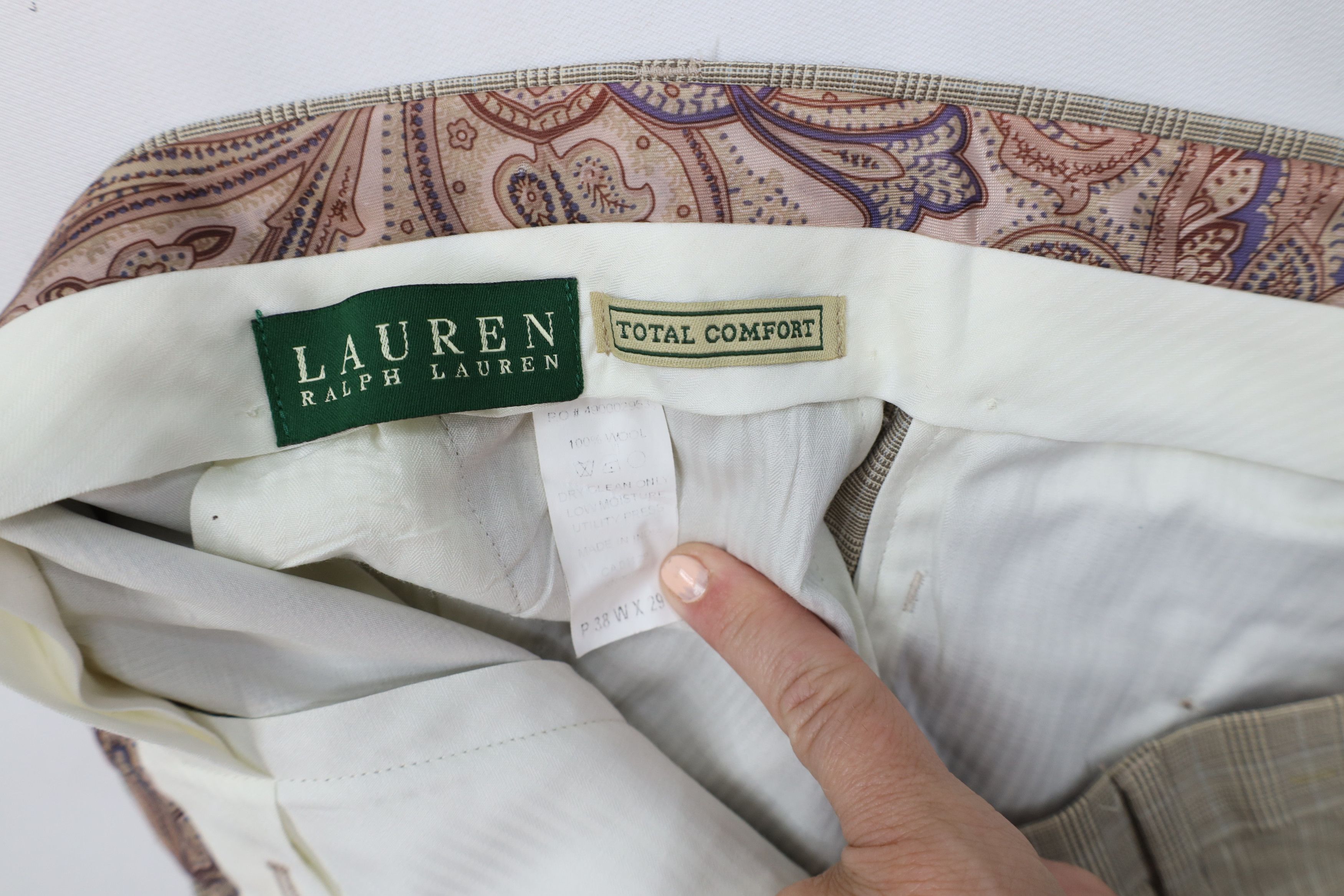 Ralph Lauren Vintage 90s Y2K Ralph Lauren Wool Wide Leg Chino Pants Size US 38 / EU 54 - 10 Thumbnail