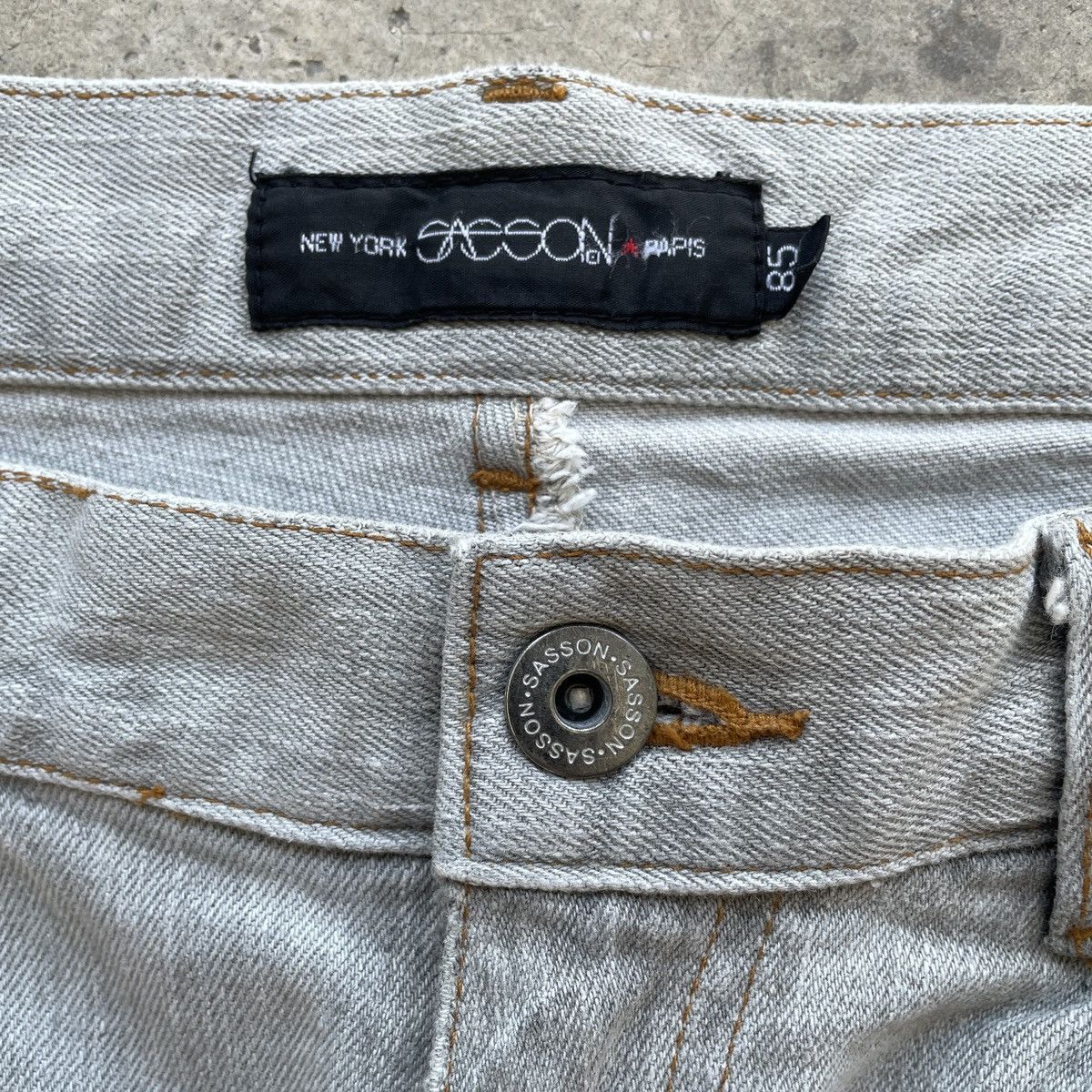 Vintage Vintage Sasson Newyork💥 Paris Faded Jeans Pants Denim W33 Size US 33 - 6 Thumbnail