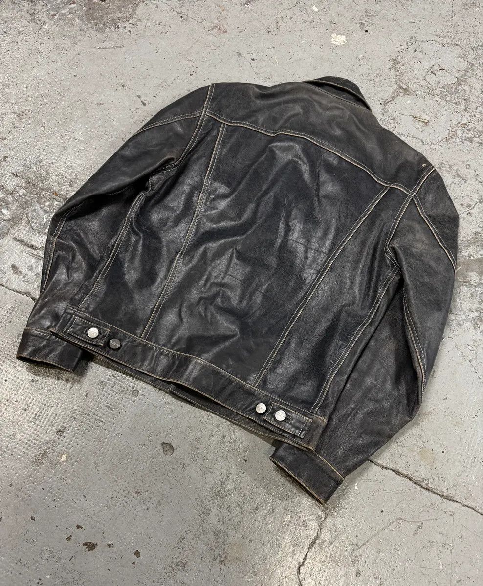 Iceberg 2000s Iceberg Trucker Grey Leather Jacket Size US S / EU 44-46 / 1 - 6 Thumbnail