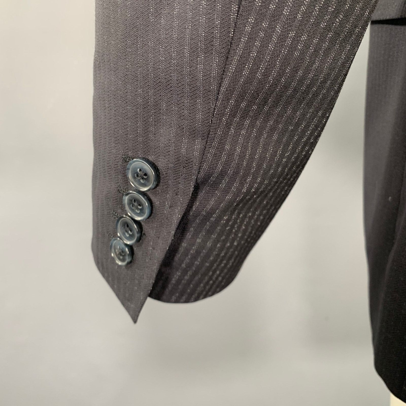 Dolce & Gabbana DOLCE & GABBANA Size 36 Navy Stripe Virgin Wool Sport Coat Size 36R - 5 Thumbnail