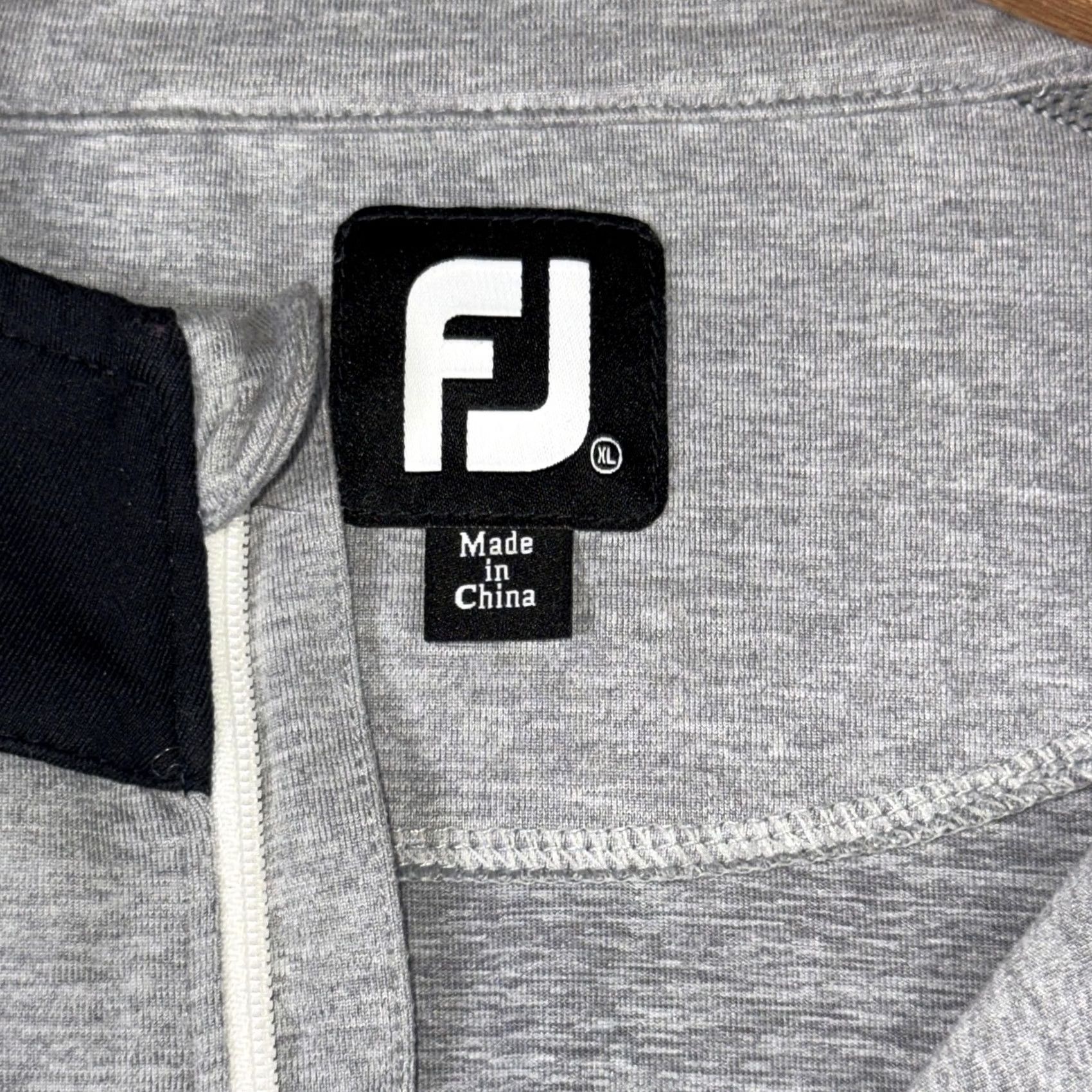 Footjoy FootJoy Pullover Mens XL Gray Black Quarter Zip Long Sleeve Golf Stretch Size US XL / EU 56 / 4 - 3 Thumbnail