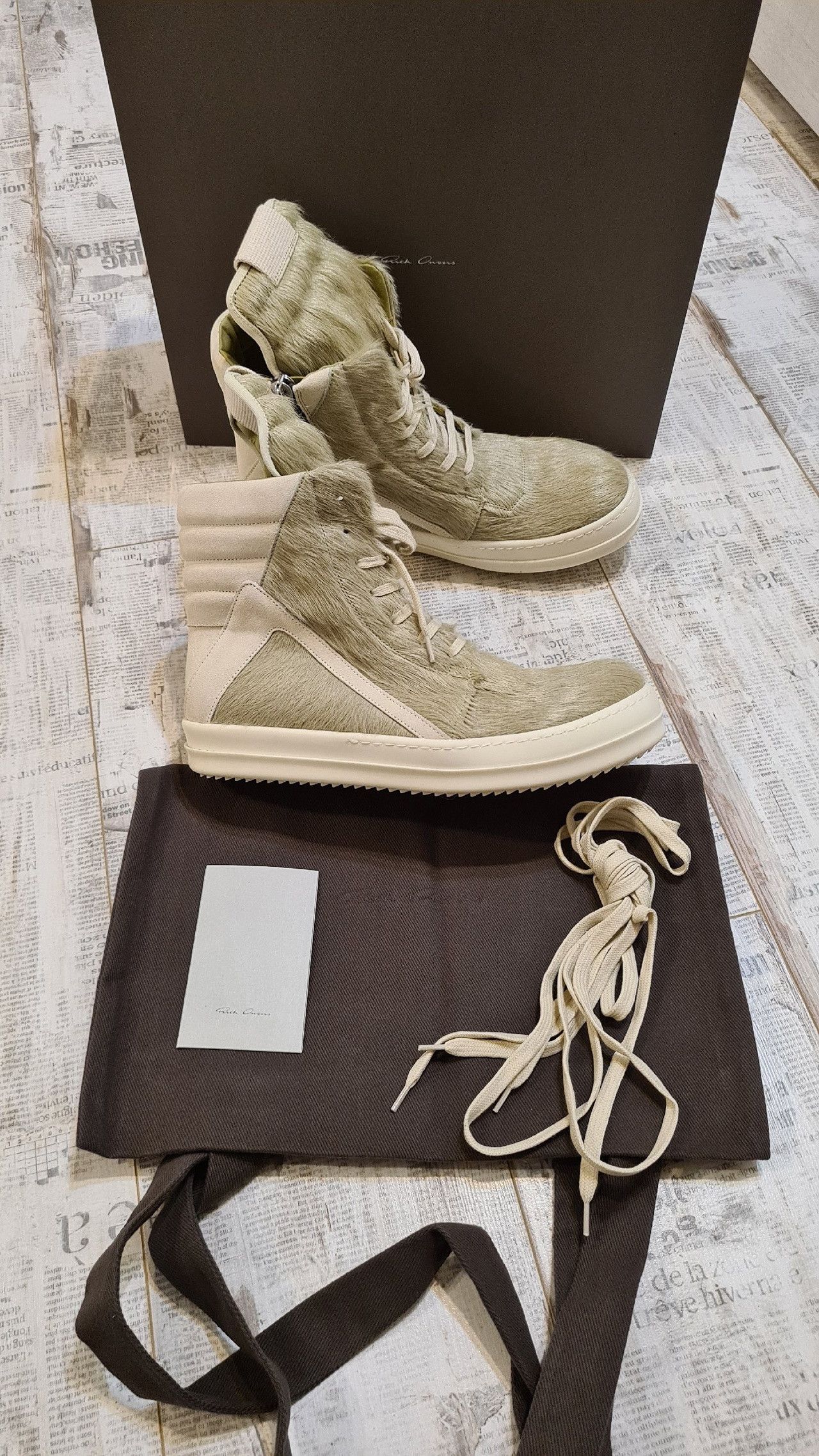 Rick Owens Rick Owens Geobasket Pony Hair Luxor Dirty Acid Size US 11 / EU 44 - 4 Thumbnail