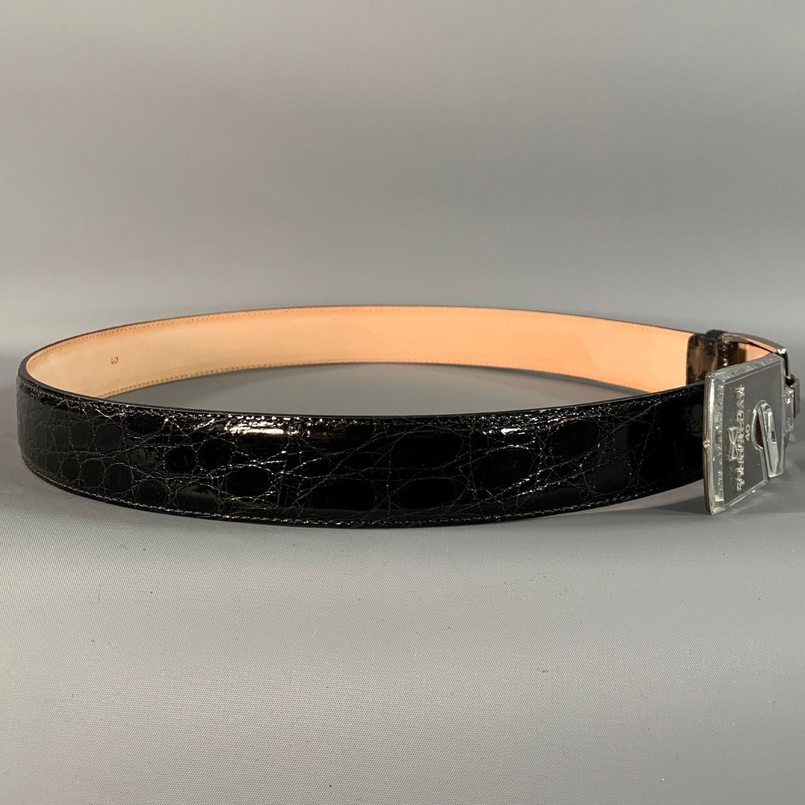 Trafalgar Size 40 Balck Crocodile Leather Belt in Brown, Men's — image 2 of 6