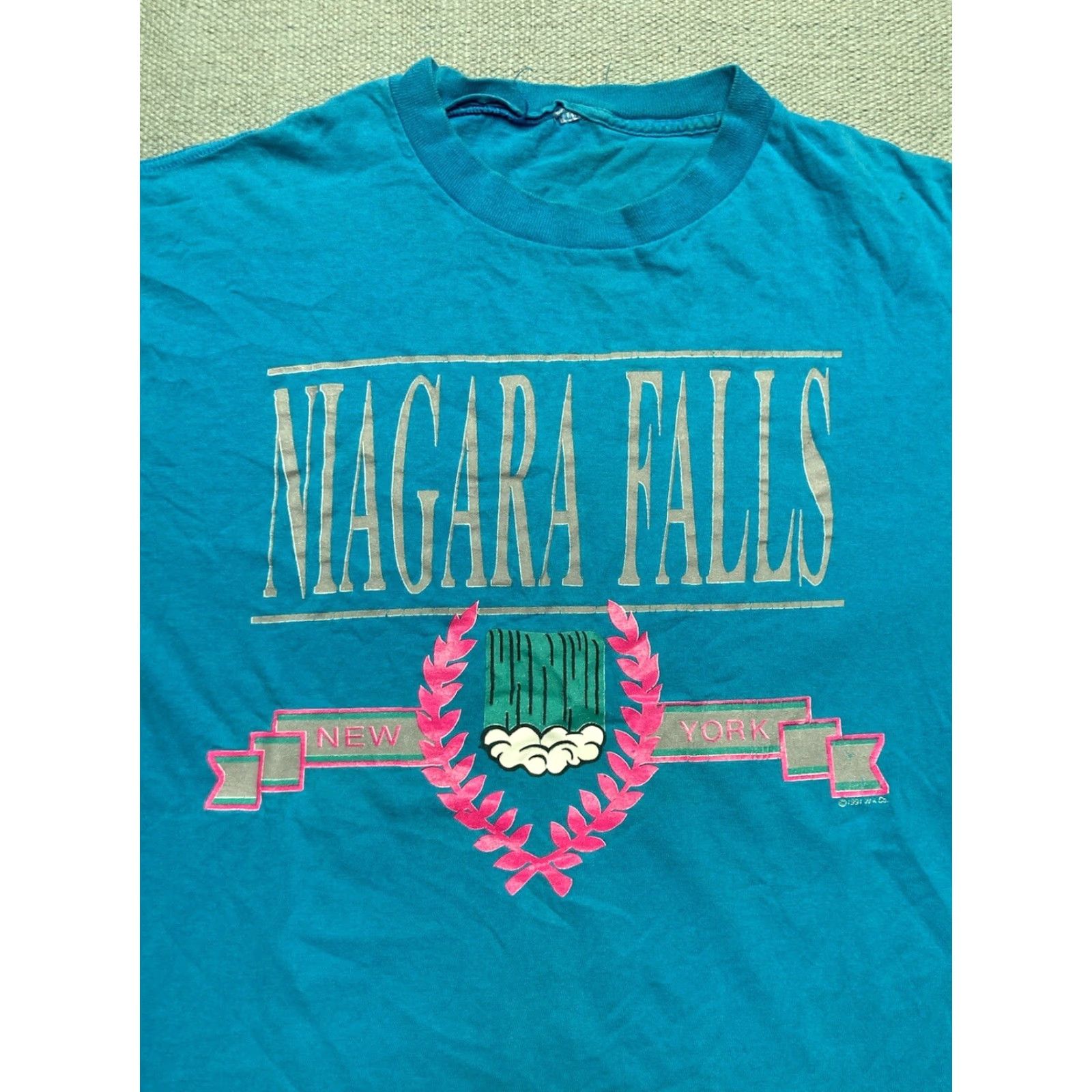 Vintage VINTAGE 90s Niagara Falls t shirt New York waterfall tourist XL blue Men Shirt Size US XL / EU 56 / 4 - 2 Thumbnail