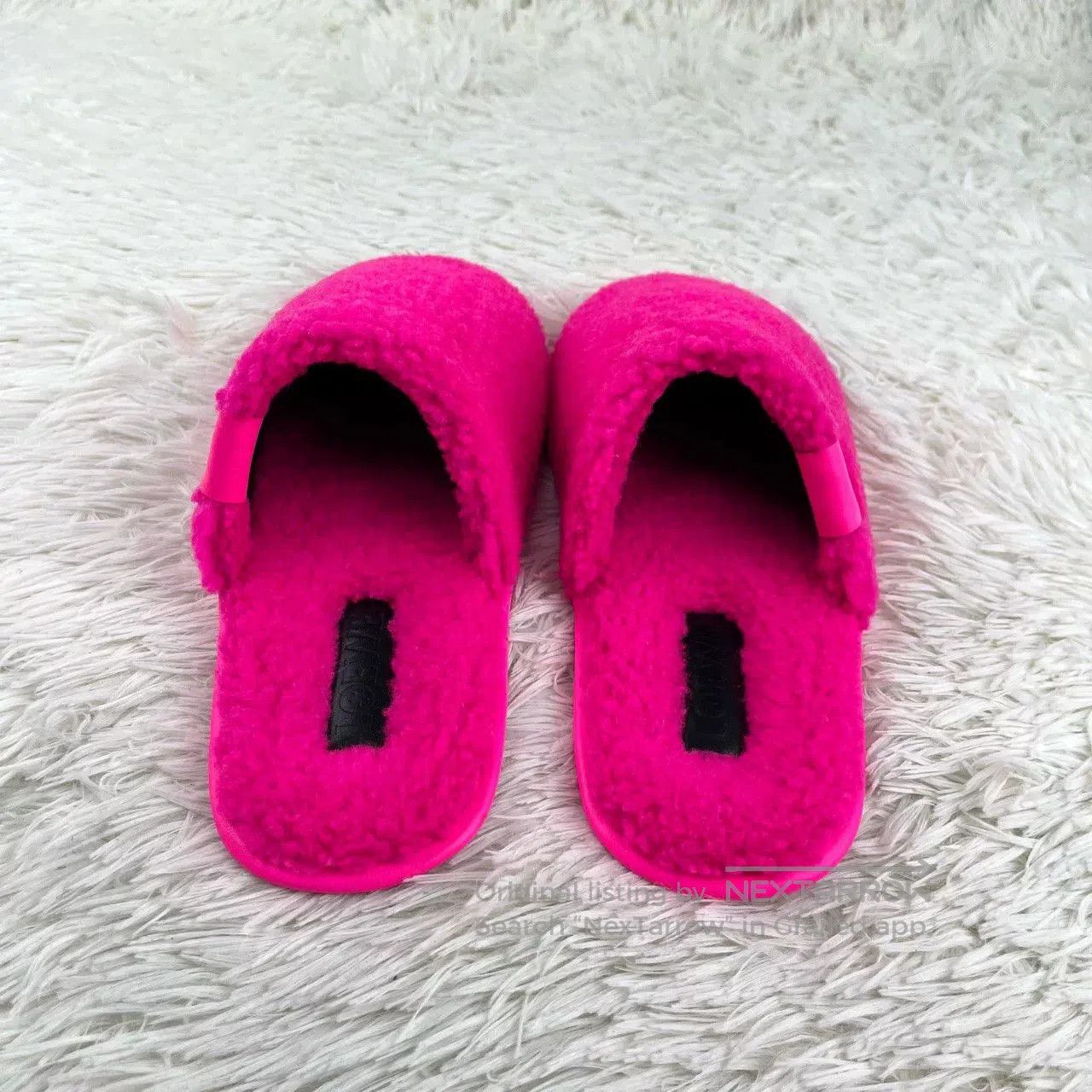 Loewe LOEWE Fleece Flat Slippers Pink. Size US 9.5 / IT 39.5 - 3 Thumbnail