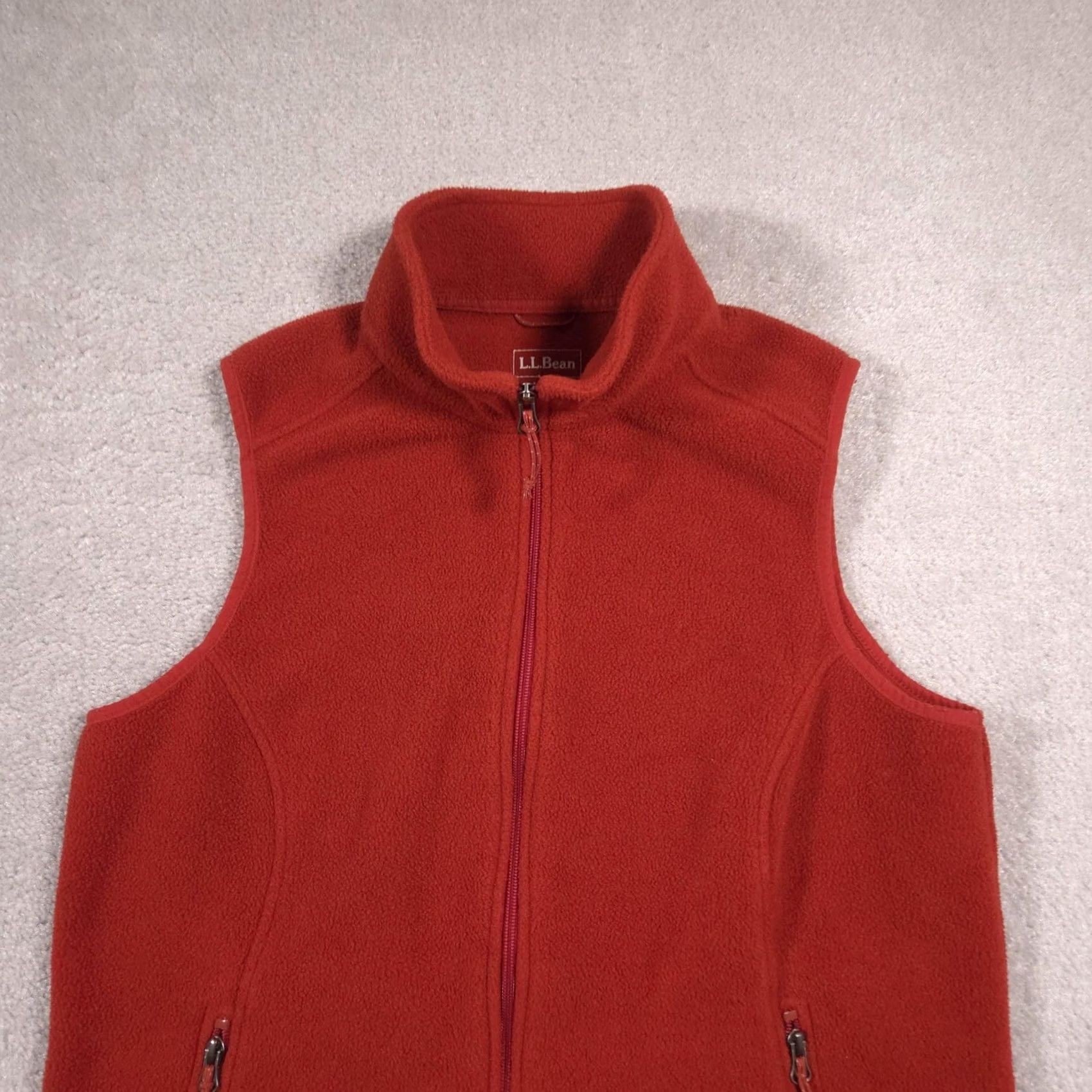 Vintage L.L. Bean Vest Womens Large Orange Fleece Full Zip Pockets Outdoor Hiking Warm Size L / US 10 / IT 46 - 3 Thumbnail