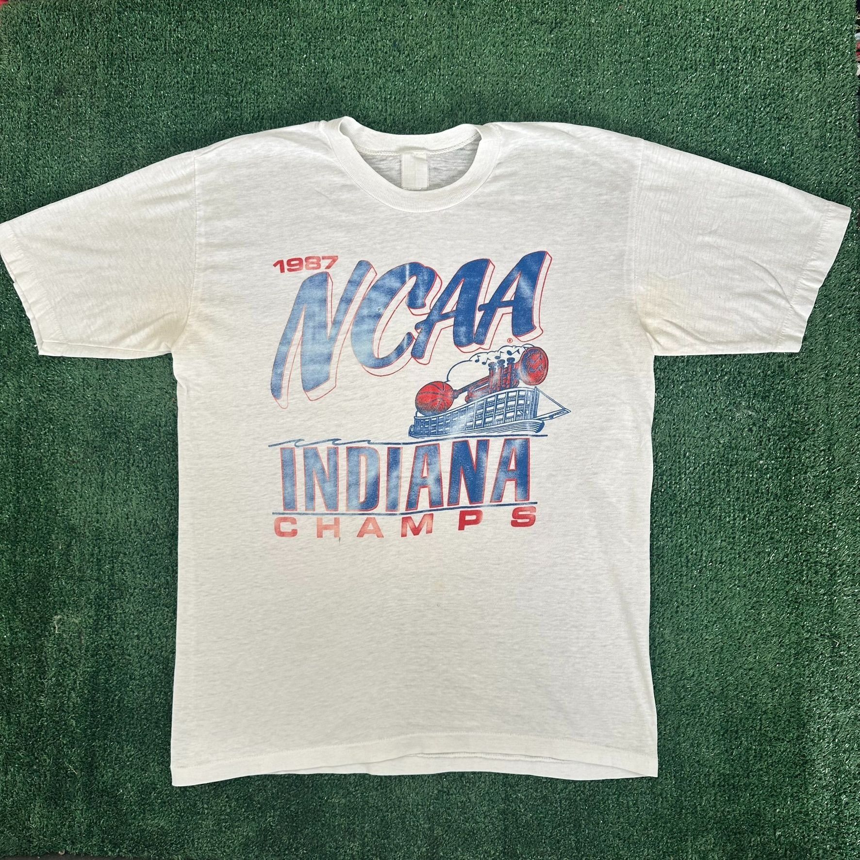 NCAA Vintage 80s Indiana Hoosiers T-Shirt 1987 NCAA Basketball Ch Size US M / EU 48-50 / 2 - 1 Thumbnail