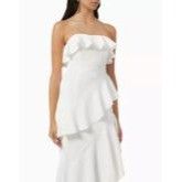 ELLIATT Asymmetrical Elliatt Costus White Strapless Ruffle Dress For Size XS / US 0-2 / IT 36-38 - 2 Thumbnail