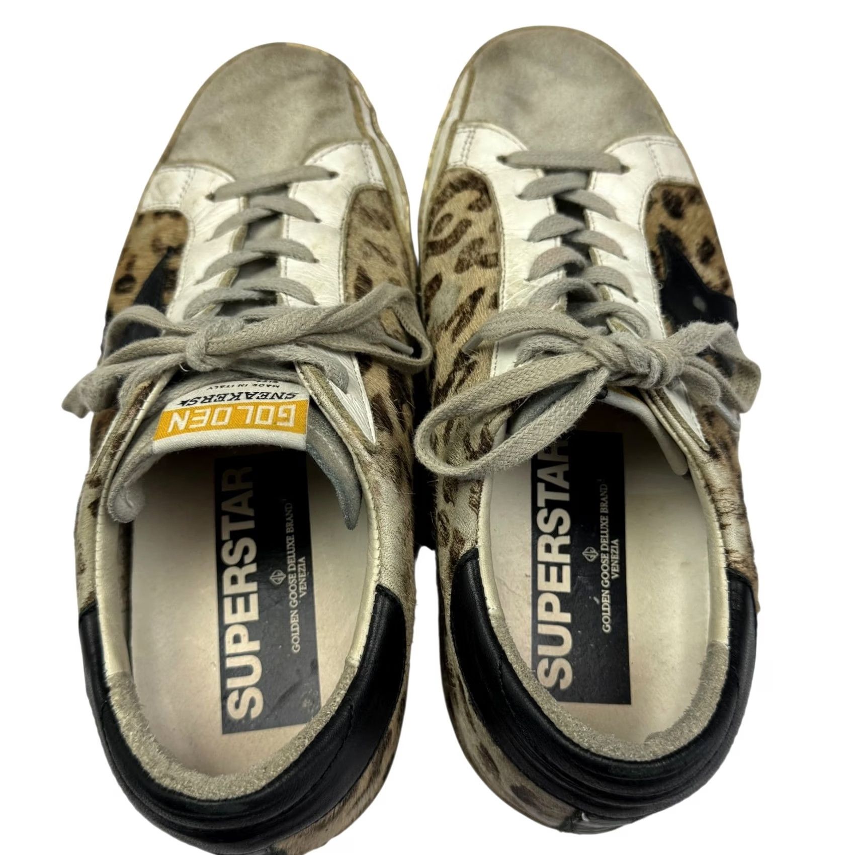 Golden Goose VINTAGE: No, Golden Goose Superstar Snow Leopard Print Distressed Sneakers Womens Size 37EU Sneakers Size US 7 / IT 37 - 4 Thumbnail