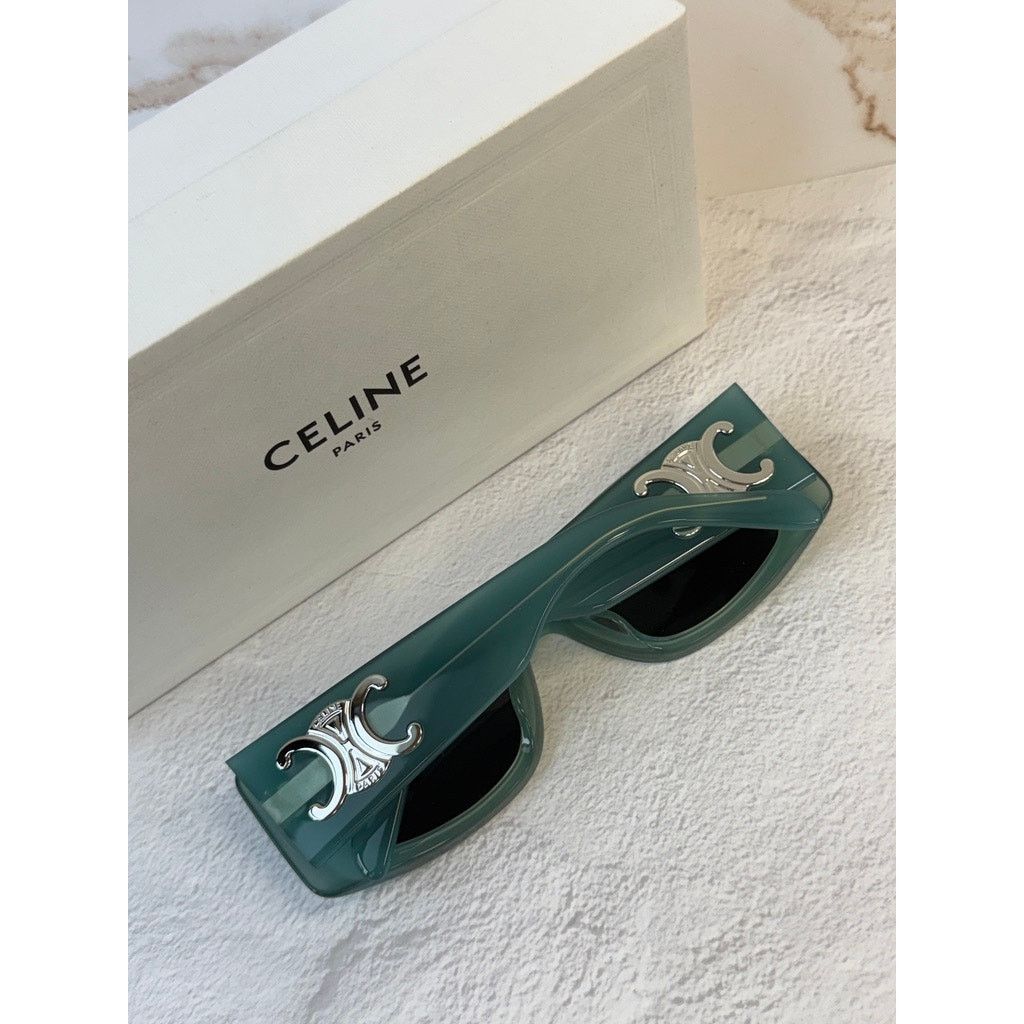 Celine NEW Celine CL40282U Triomphe XL Blue Silver Sunglasses Size ONE SIZE - 3 Thumbnail
