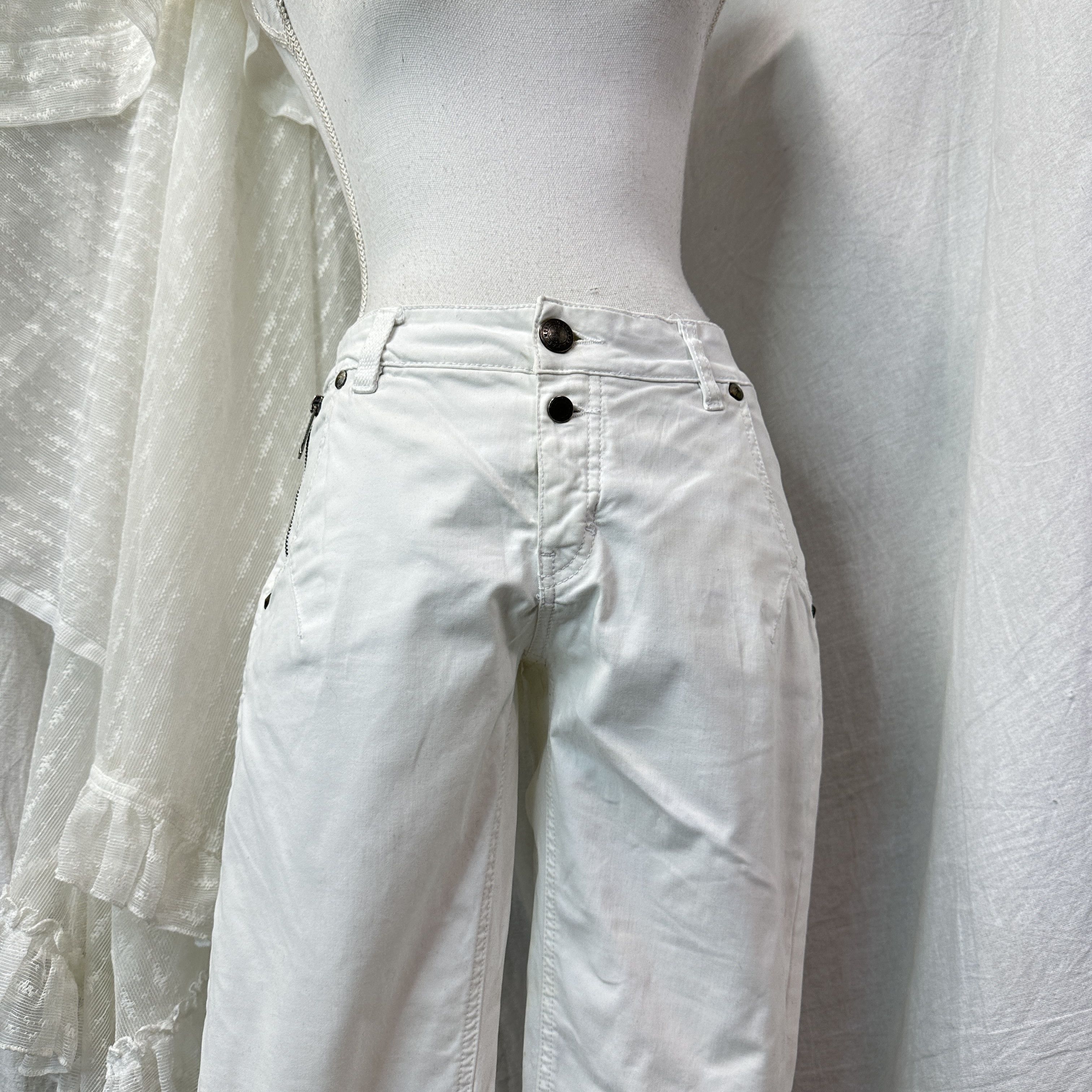 Vintage Vintage Avant Garde Grunge Zippers Skinny Capri Pants Y2K Size 24" / US 00 / IT 34 - 3 Thumbnail