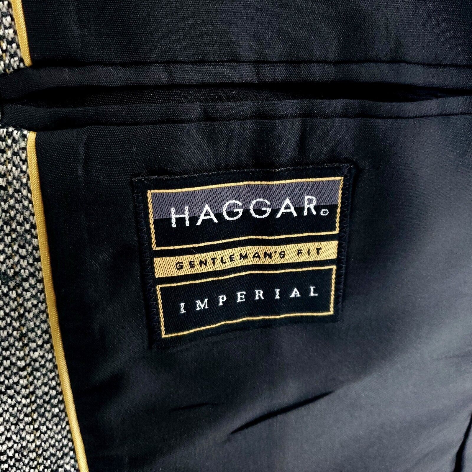 Haggar Haggar Imperial Tweed Wool 2 Button Sport Coat 42S Cream Her Size 42S - 7 Thumbnail