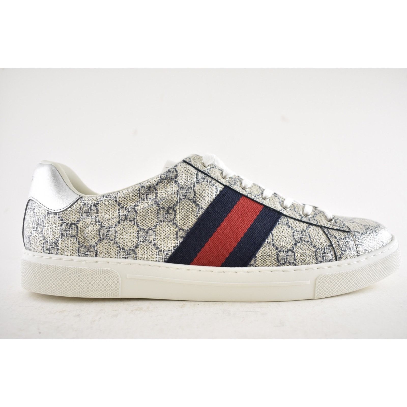 Gucci Gucci Ace GG Logo Supreme Canvas Beige Blue Silver Size US 13 / EU 46 - 2 Thumbnail