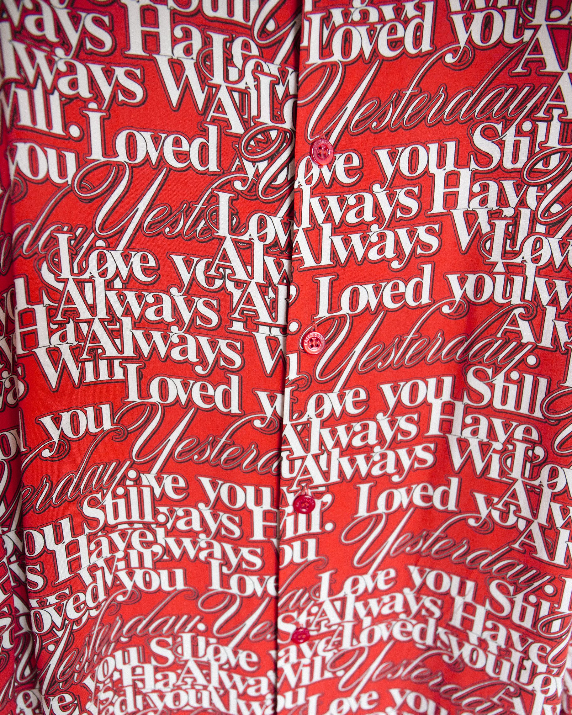 Balenciaga Balenciaga SS2019 Runway Poem-print Oversized Shirt in Red Size US XXS / EU 40 - 5 Thumbnail