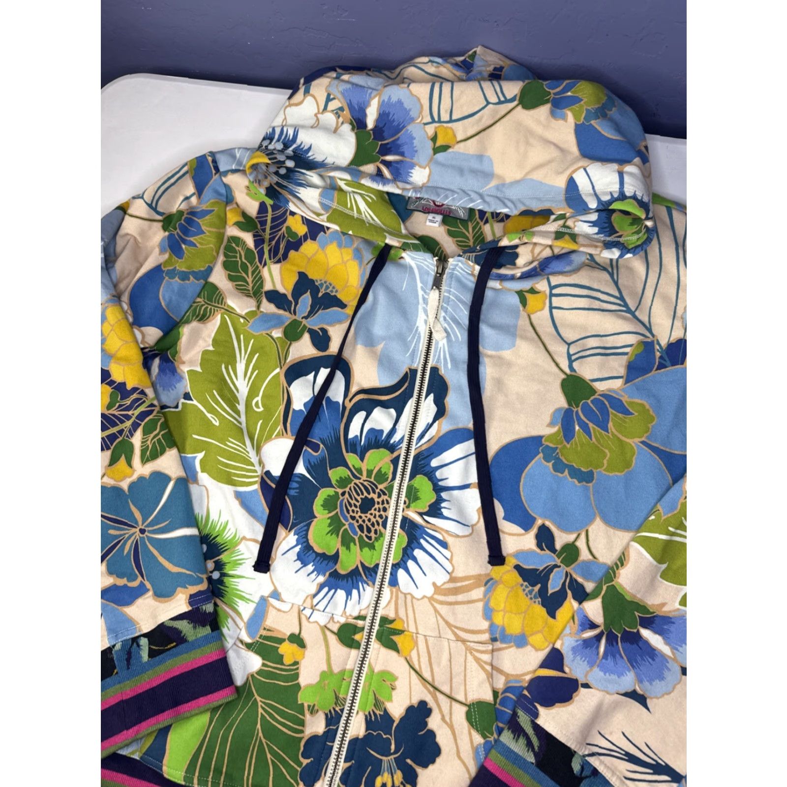 Johnny Was JENN MODERN ZIP UP HOODIE Sweatshirt Women XL Floral Multicolor Full Zip Hoodie Women XL Floral Size XL / US 12-14 / IT 48-50 - 2 Thumbnail