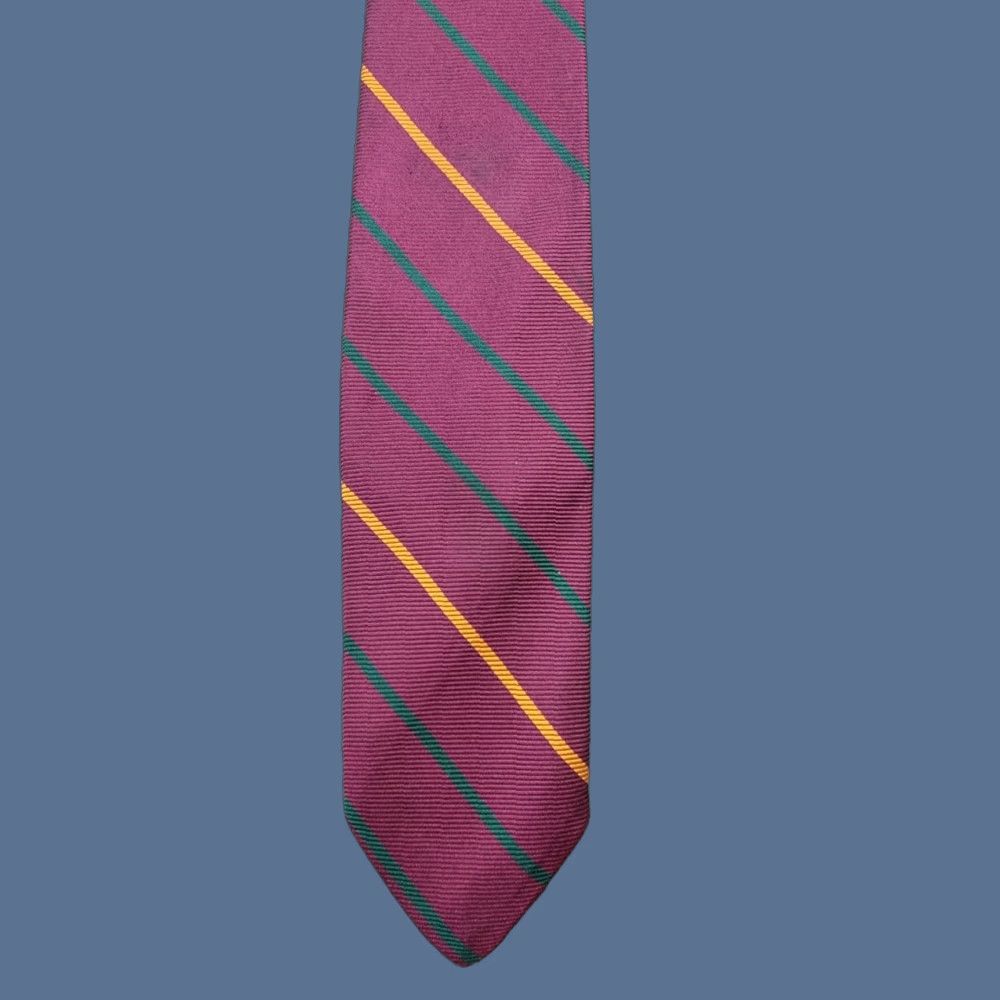 Paul Stuart Paul Stuart Tie Red Green Gold Stripe 100% Silk Made in USA American Preppy Size ONE SIZE - 1 Thumbnail