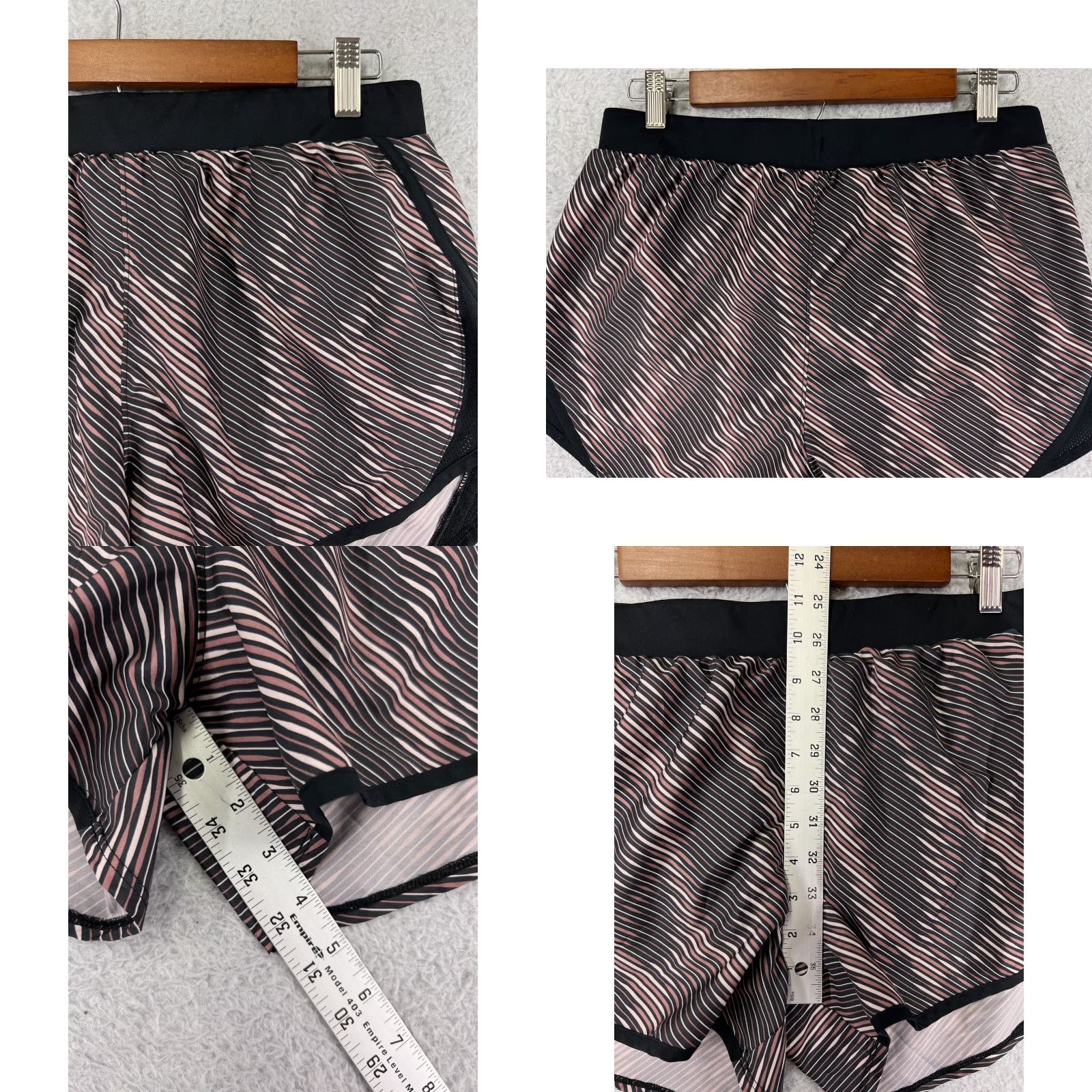 Under Armour Under Armour Shorts Womens M Pink Black Striped Running Jogging Polyester Athletic Breathable Quick Dry 100% Polyester Womens Shorts Size 32" / US 10 / IT 46 - 8 Thumbnail