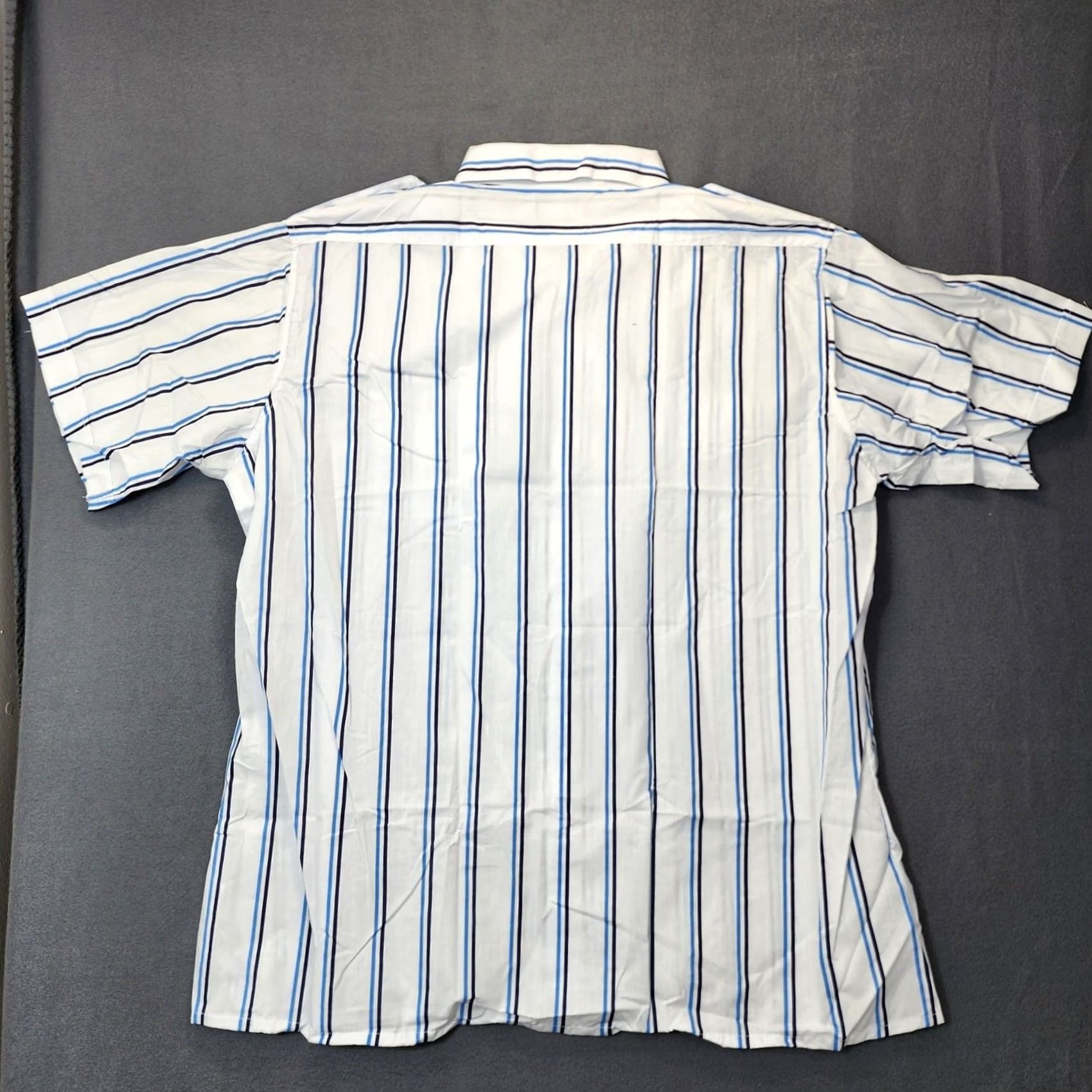 Blair VINTAGE Blair Mens Shirt 2XL Blue Stripe Button Up Shoulder Strap Pockets 18.5 Size US XXL / EU 58 / 5 - 2 Thumbnail
