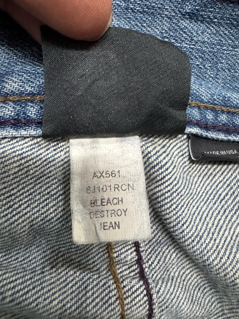 If Six Was Nine VINTAGE ARMANI EXCHANGE DESTROY SPLASHING FADED DENIM GRUNGE Size US 31 - 20 Thumbnail