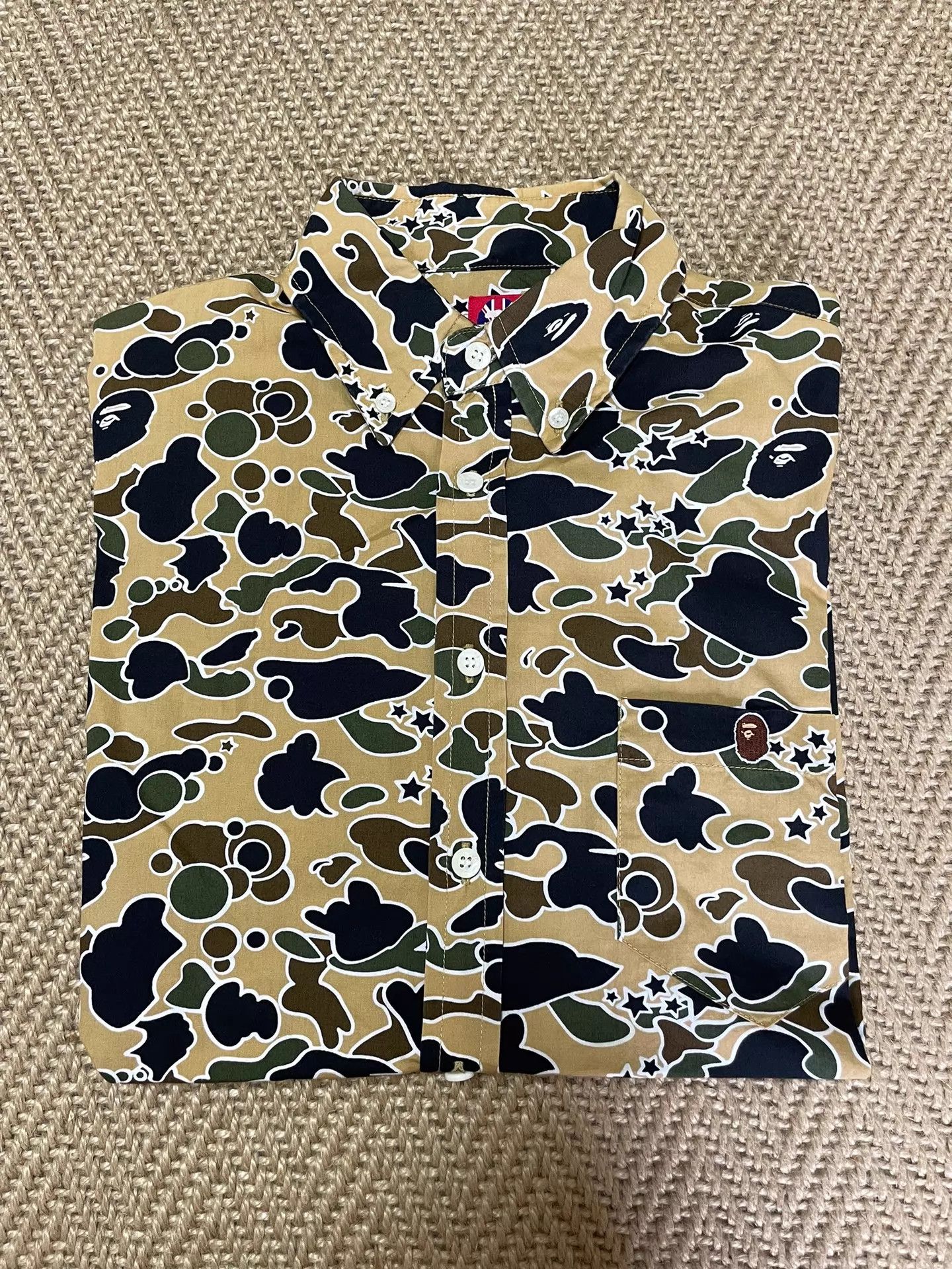 Bape BAPE STA Yellow Camo Star Long Sleeve Shirt S Mint Size US S / EU 44-46 / 1 - 3 Thumbnail