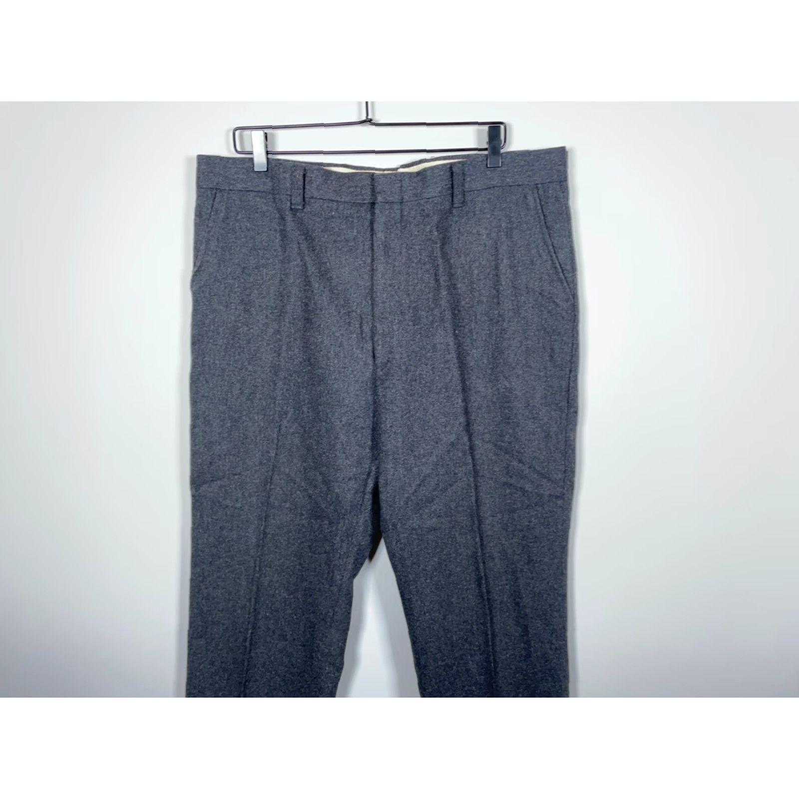 Vintage VINTAGE Wool Trousers Mens 38 x 28 Dark Gray Flat Front Pants Talon Zip Dress Pants Mens Size US 38 / EU 54 - 3 Thumbnail