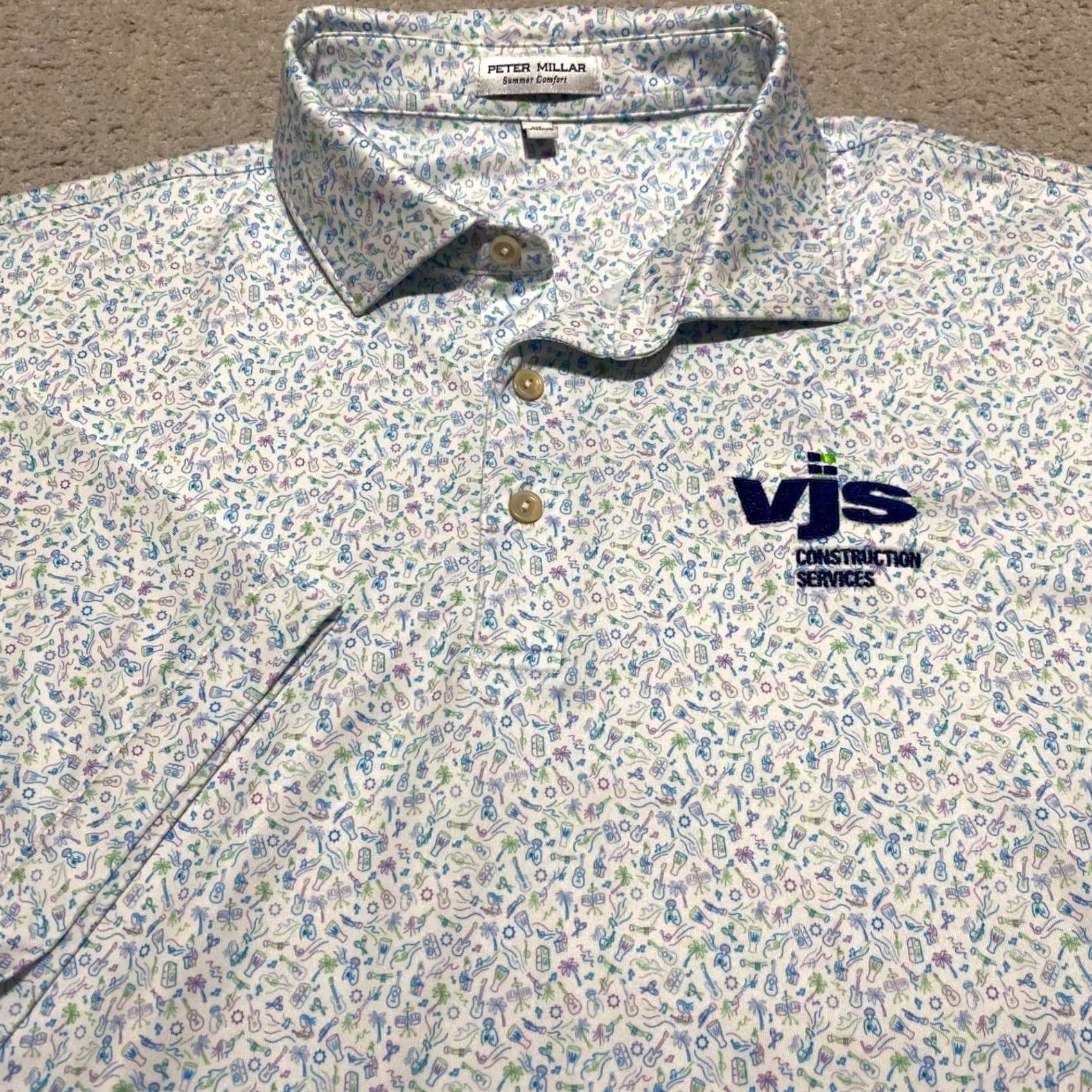 Peter Millar Peter Millar Polo Shirt Multicolor Floral Short Sleeve XL Men’s Golf Comfort Summer Breathable Lightweight Moisture Wicking Classic Golf Theme Mens Size US XL / EU 56 / 4 - 5 Thumbnail