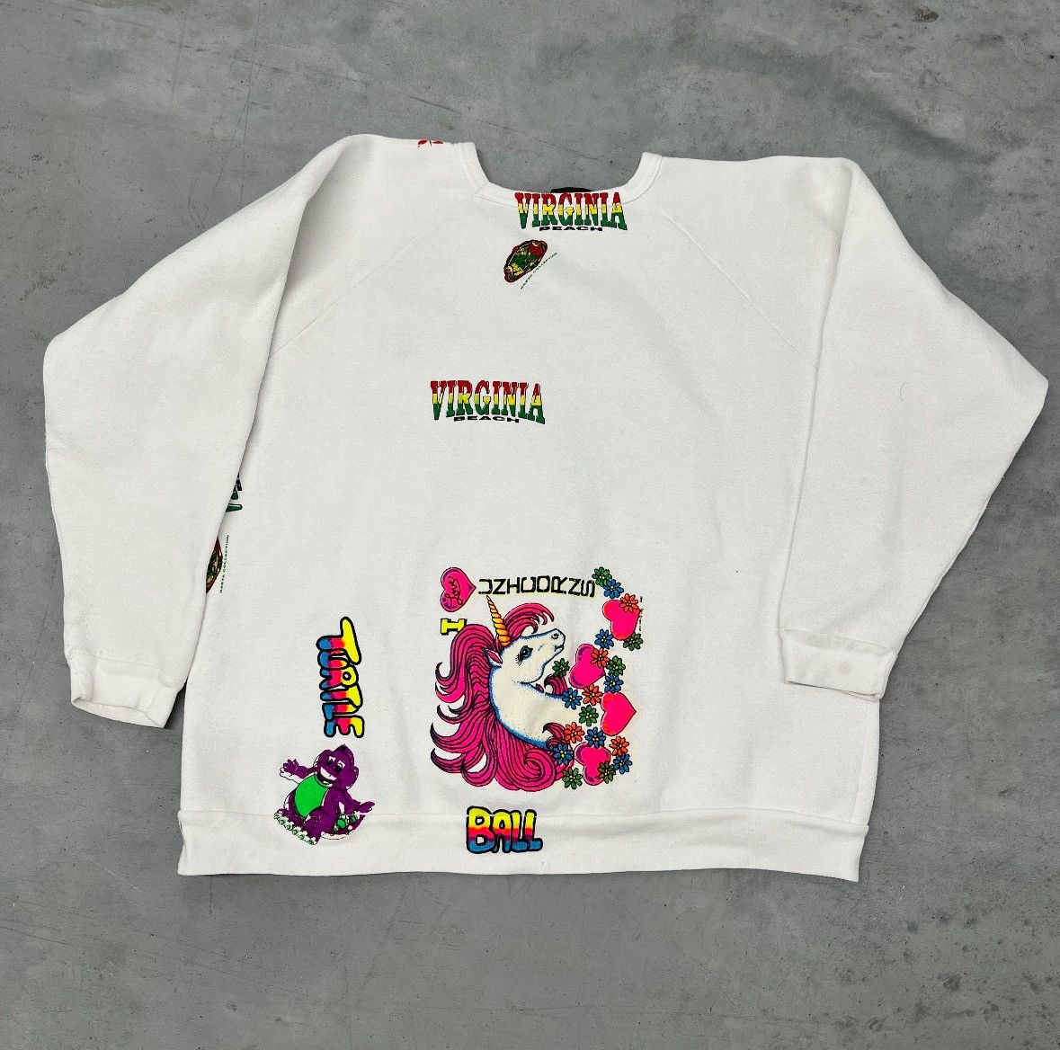 Vintage 1980 Graphic Sweatshirt Experimental Test Print Unfinished Size US L / EU 52-54 / 3 - 2 Thumbnail