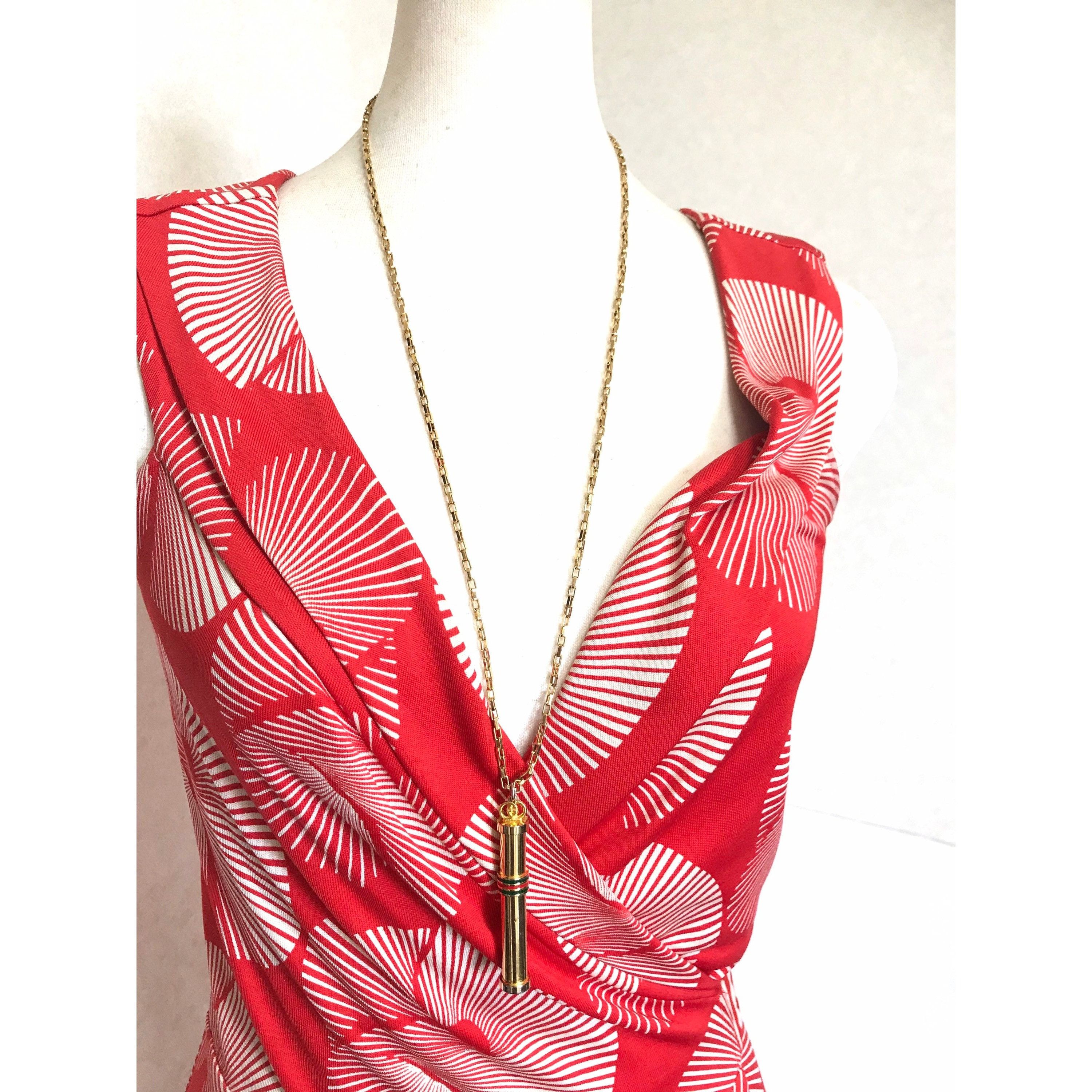 Gucci Vintage Gucci golden stick perfume bottle necklace. Webbing Size ONE SIZE - 5 Thumbnail