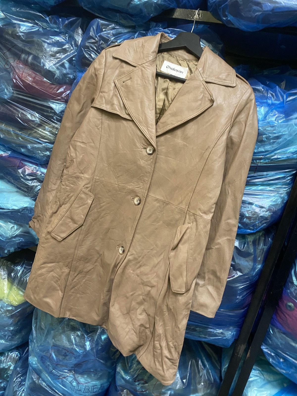 Hussein Chalayan Vintage Chalayan Light Brown Italian Leather Trench Coat Size S / US 4 / IT 40 - 2 Thumbnail