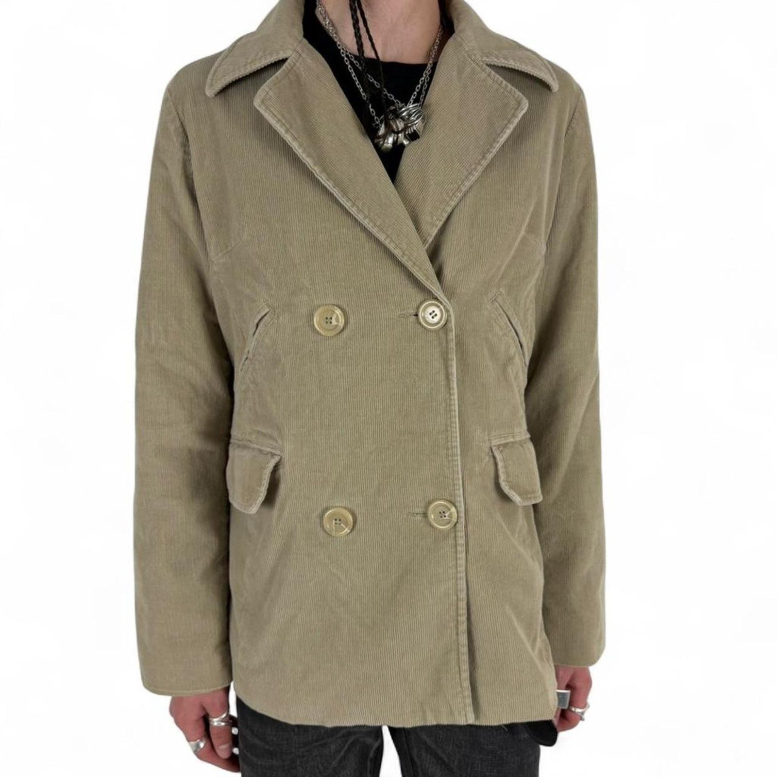 Vintage Vintage y2k mud grunge indie corduroy double breasted blazer Size M / US 6-8 / IT 42-44 - 1 Thumbnail