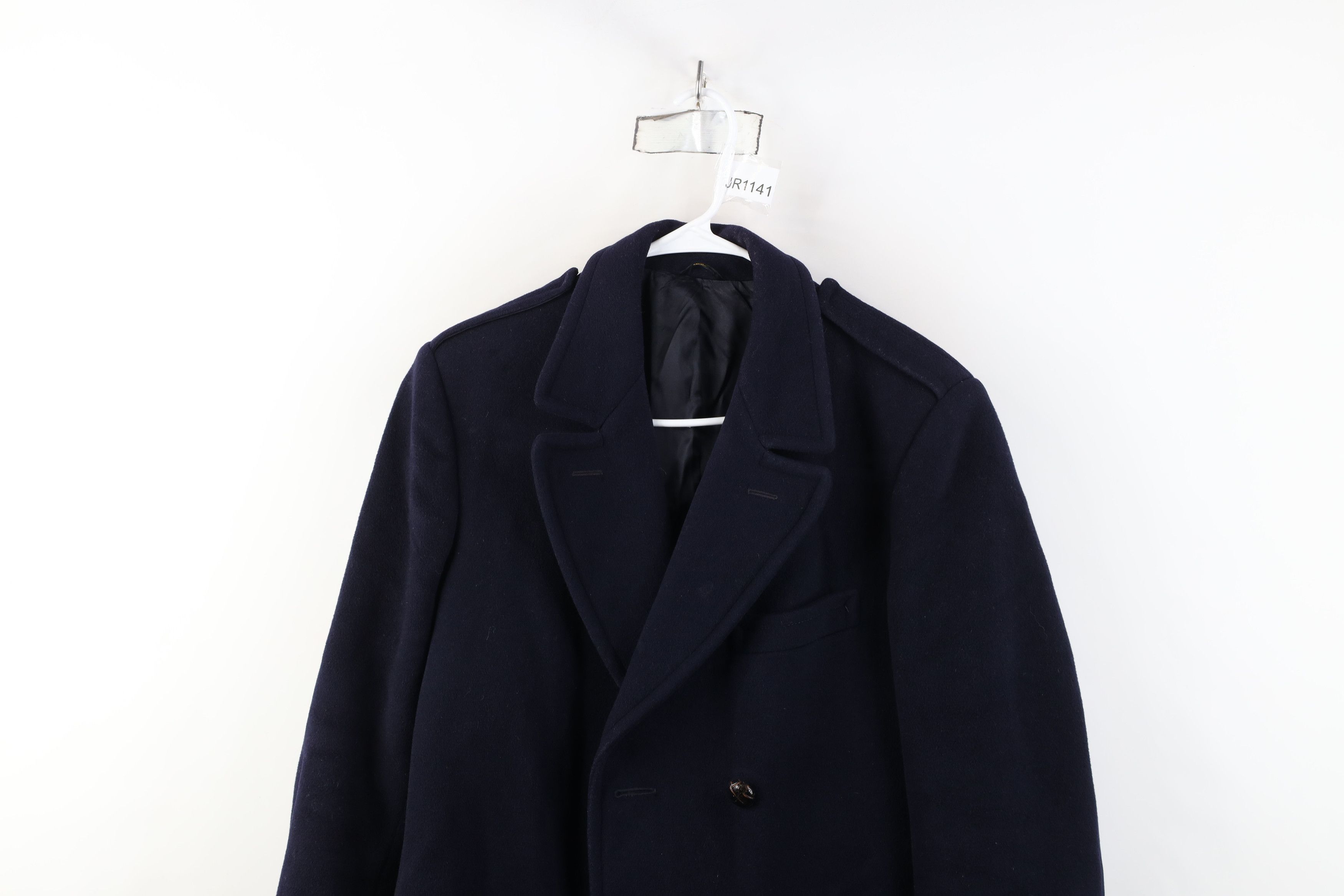 Vintage Vintage 70s Streetwear Heavy Wool Overcoat Jacket Blue USA Size US XL / EU 56 / 4 - 2 Thumbnail