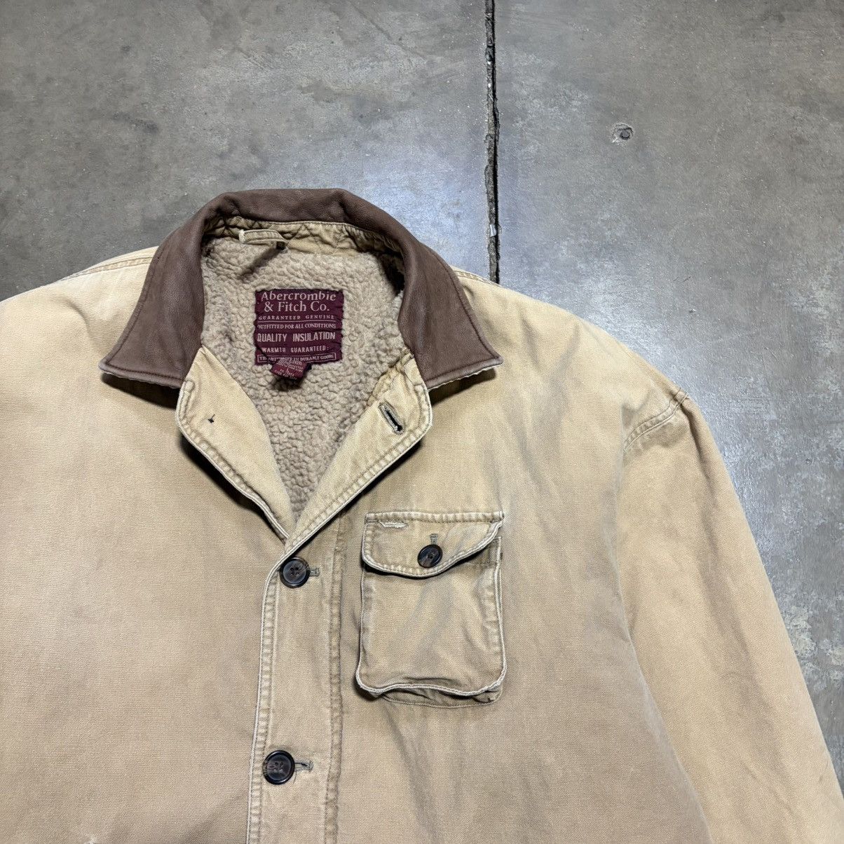 Abercrombie & Fitch Vintage Abercrombie Fitch Chore Coat Sherpa Lined Barn 90s Size US L / EU 52-54 / 3 - 3 Thumbnail