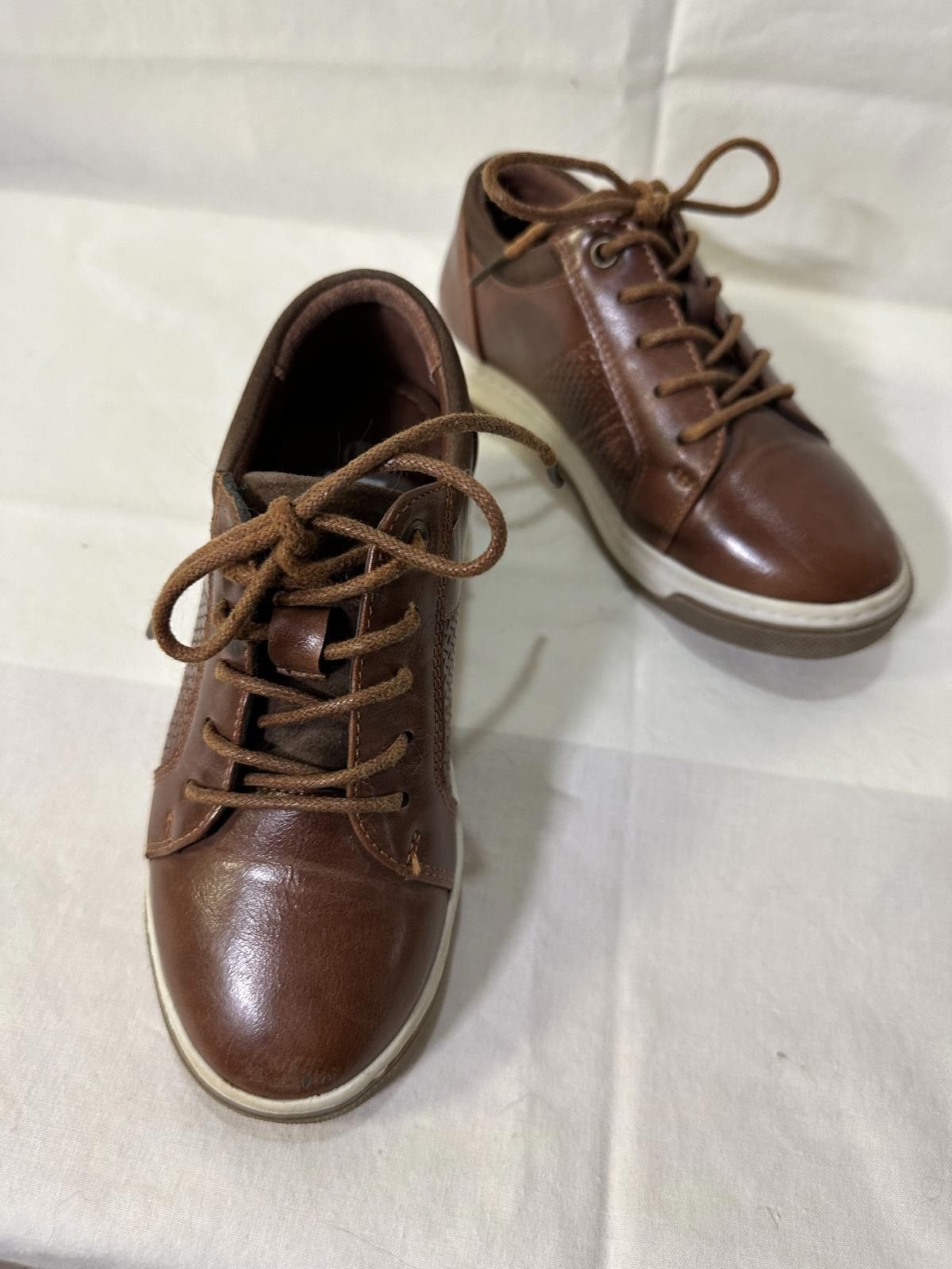 Designer Kids' Brown Leather Sneaker Oxfords - Size 11 Size US 11 / EU 44 - 1 Thumbnail
