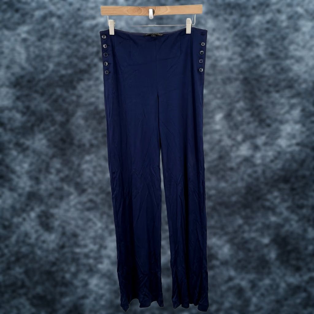Ralph Lauren Ralph Lauren Black Label Pants Womens 12 Blue Wide Leg Sailor Luxury Old Money Size 34" / US 12 / IT 48 - 1 Thumbnail