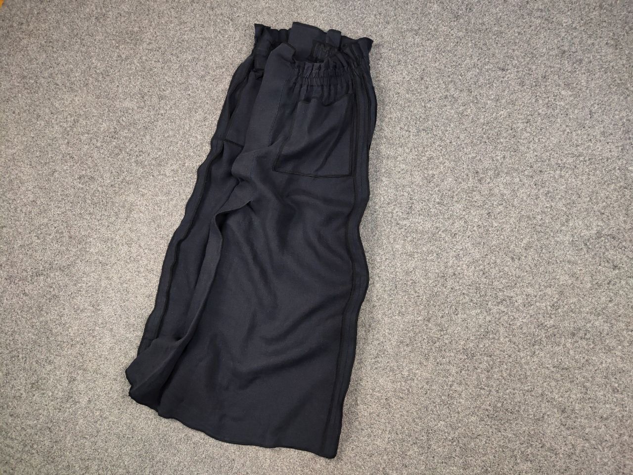Japanese Brand Christa De Carouge Design Dark Linen Pocket Wide Skirt Size 36" / US 14 / IT 50 - 3 Thumbnail