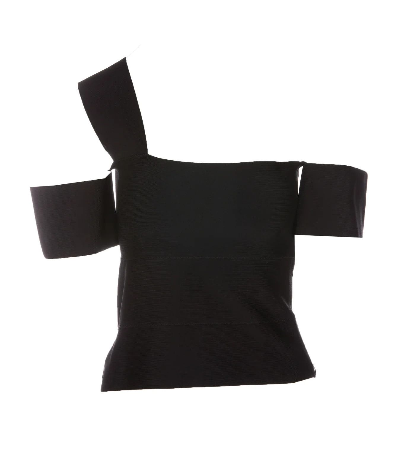 Alexander McQueen o1y0325 One-Shoulder Top in Black Size XS / US 0-2 / IT 36-38 - 1 Thumbnail