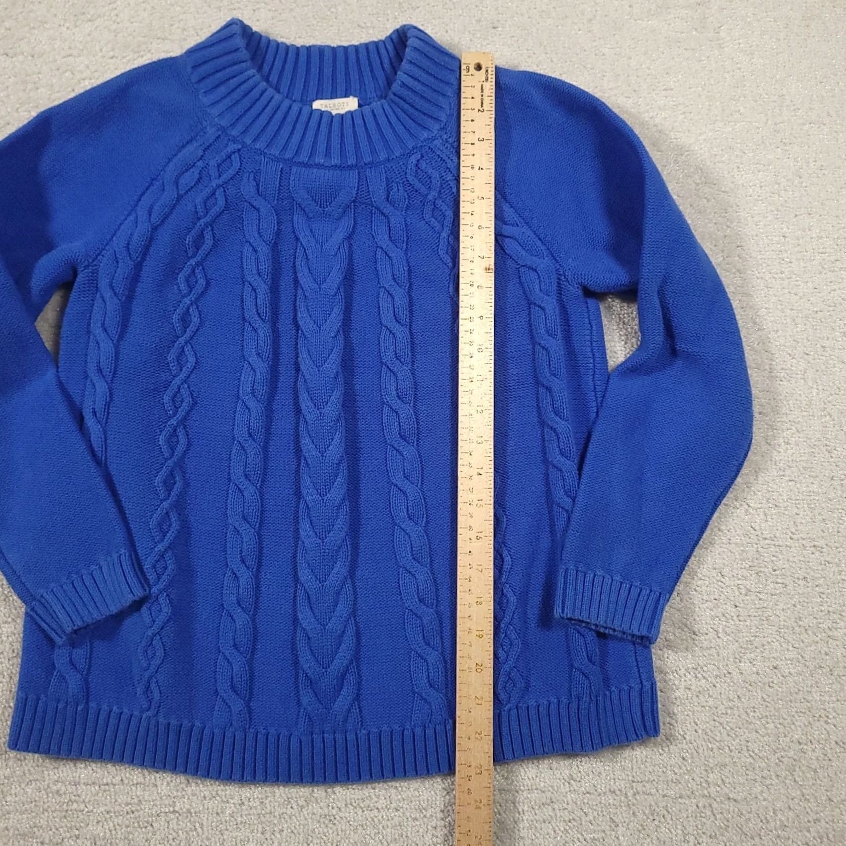 Talbots Talbots Cable Knit Crewneck Sweater Blue Size Medium Petite Size M / US 6-8 / IT 42-44 - 5 Thumbnail