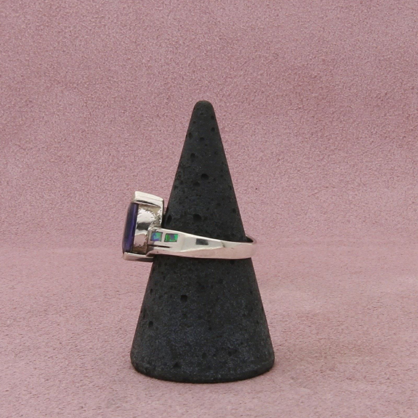 Sterling Silver sterling silver opal & marquise-cut cz ring size 6.5 Size ONE SIZE - 2 Thumbnail