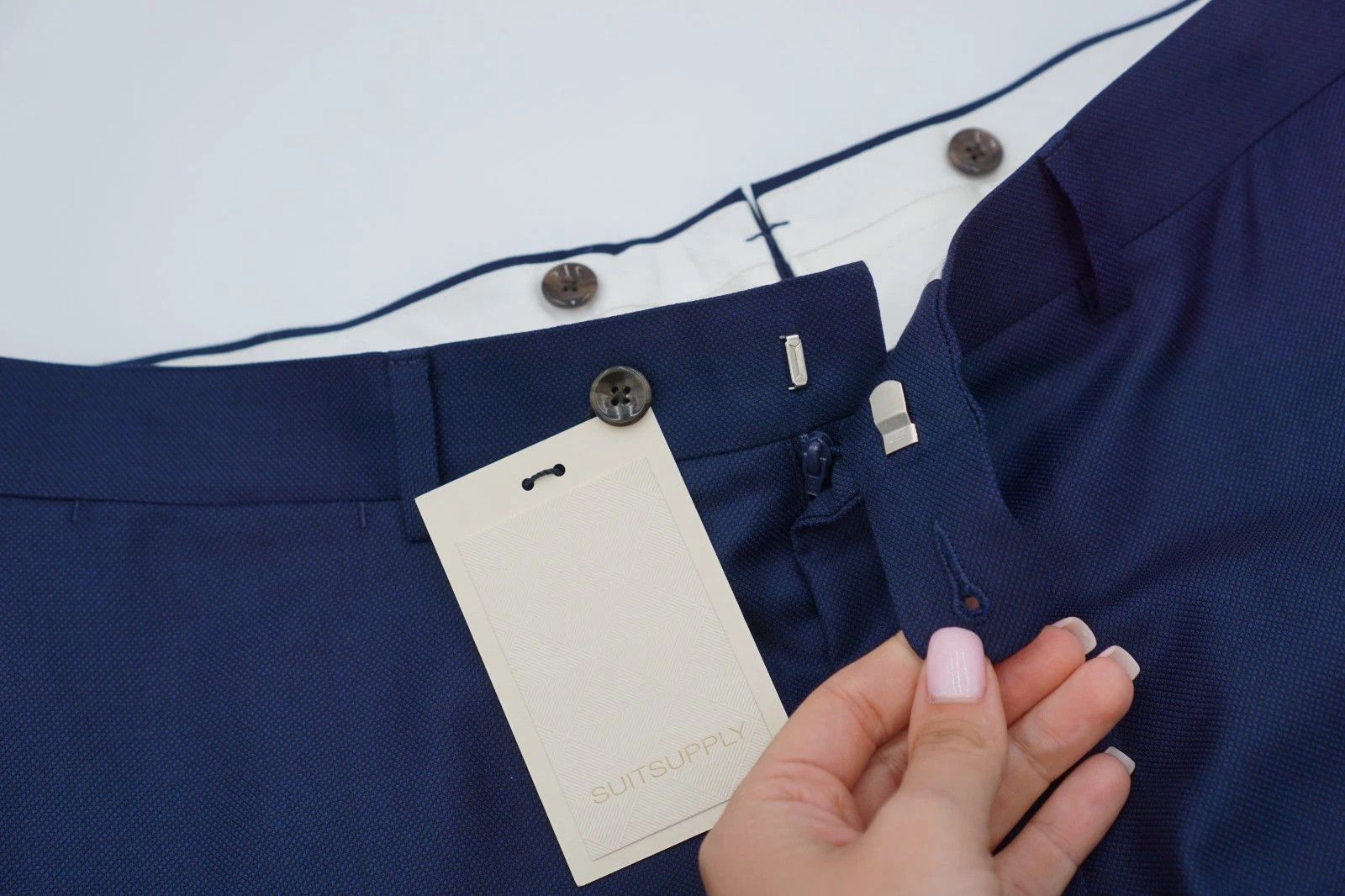 Suitsupply Men Suitsupply Trousers Brescia Navy Blue Wool 102 UK/US42L Size 42L - 3 Thumbnail