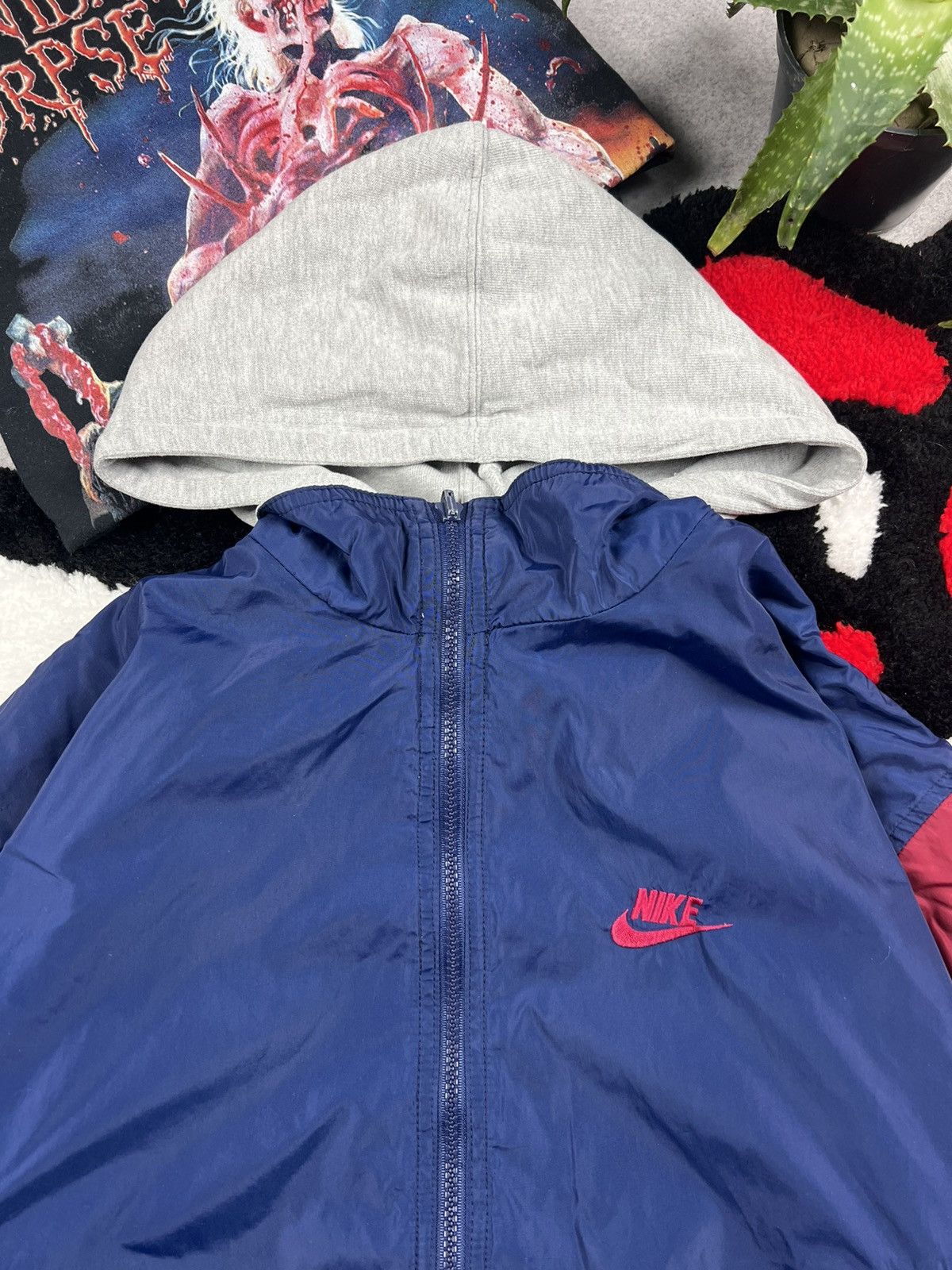 Vintage Vintage Nike Big Logo Oversized Reversible Nylon 90s Jacket Size US S / EU 44-46 / 1 - 15 Thumbnail