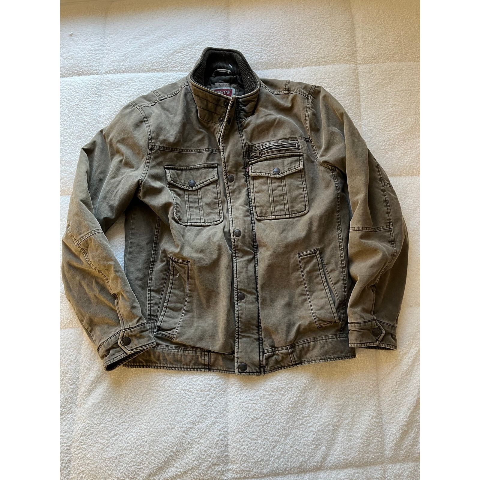 Levi's Vintage Levi's Workwear Jacket s Red Tab Brown Zip Snap Size US S / EU 44-46 / 1 - 1 Thumbnail