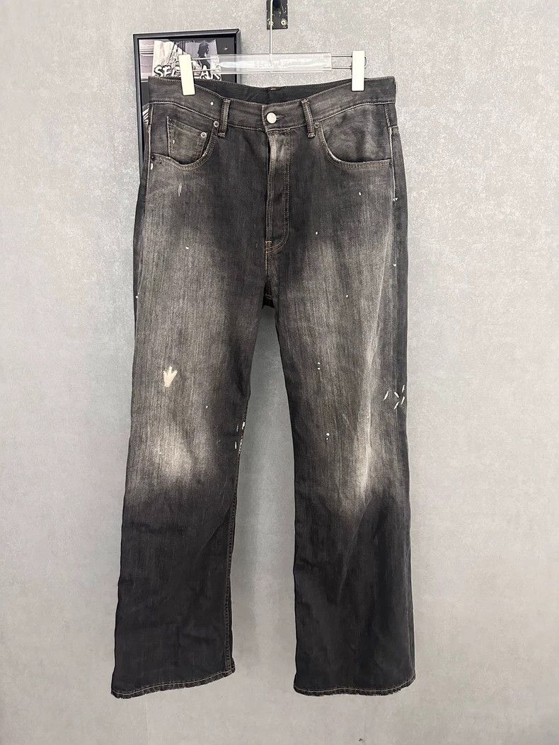Acne Studios Acne Studios Splashed ink stained black wide-leg jeans Size US 32 / EU 48 - 1 Thumbnail