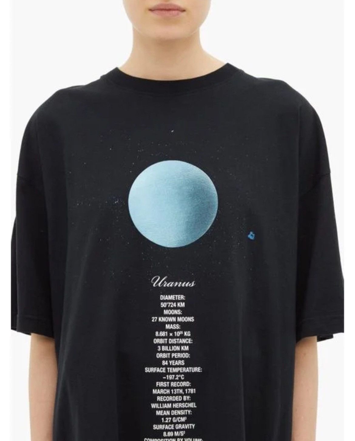 Vetements Vetements - Black Uranus Oversized Cotton Jersey T-Shirt Size US L / EU 52-54 / 3 - 1 Thumbnail